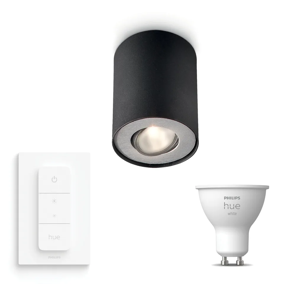 philips-hue-pillar-spot-en-saillie-noir-cylindrique-1-ampoule-gu10-hue-white-bla image 1