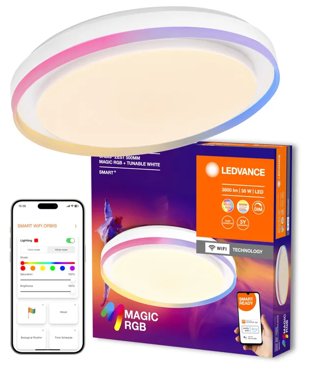 ledvance-smart-wifi-plafonnier-led-32-w-3400-lm-blanc-tunable-2700-6500-k-rgb-ma image 1