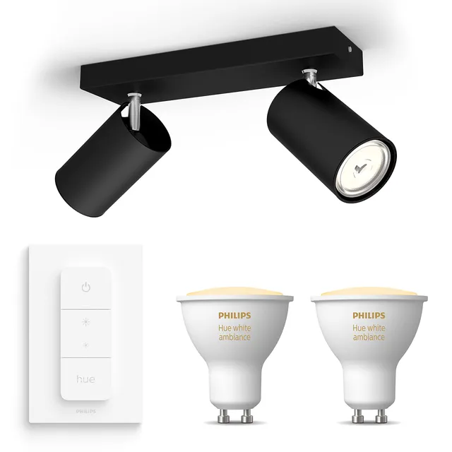 philips-myliving-kosipo-spot-encastrable-noir-2-points-lumineux-avec-2-x-philips image 1