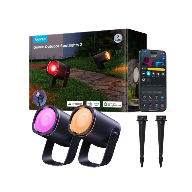 govee-outdoor-spotlights-2-h7093-spots-ext-rieurs-led-rgbic-tanches-ip67-lot-de- image 1