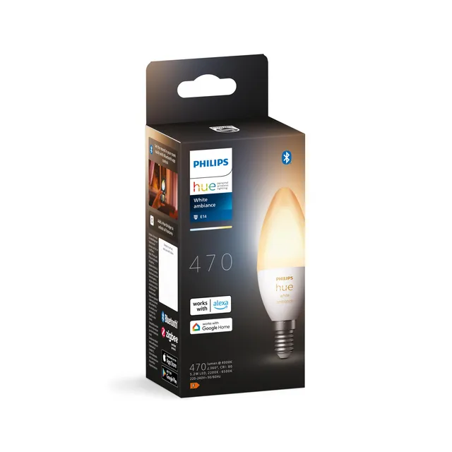 philips-hue-white-ambiance-e14-ampoule-led-connect-e-flamme-bluetooth-compatible image 1