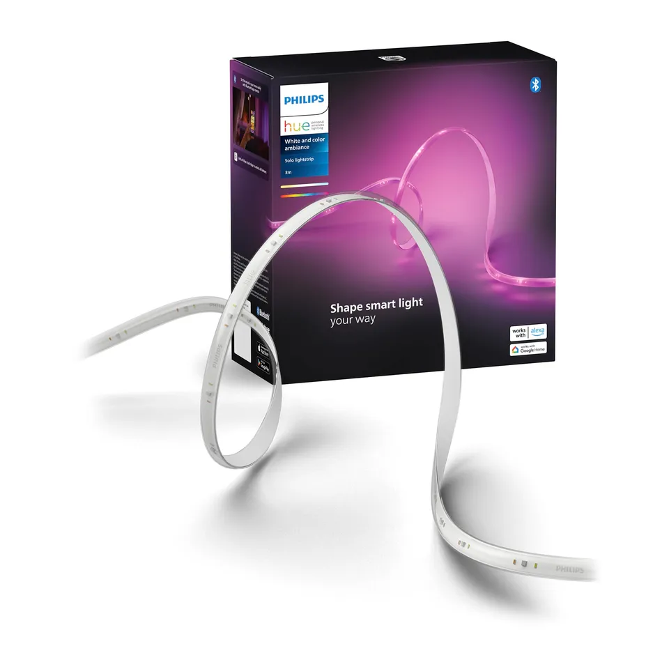 philips-hue-white-and-color-ambiance-lightstrip-solo-3-m-ruban-led-rgbww-int-rie image 1