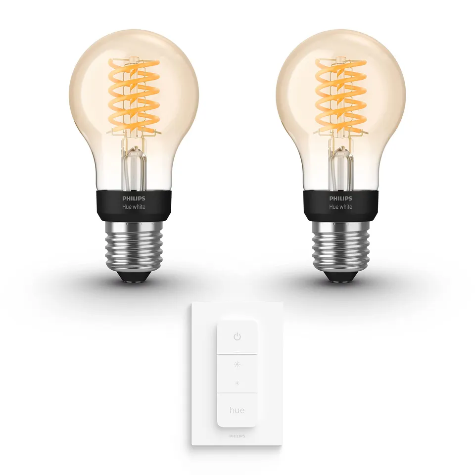 philips-hue-white-filament-pack-avantag-e27-2-ampoules-connect-es-filament-blanc image 1
