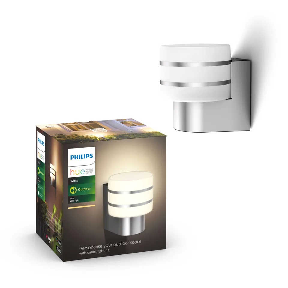 philips-hue-white-tuar-applique-murale-ext-rieure-led-inox-bross-2700-k-ip44-9-5 image 1