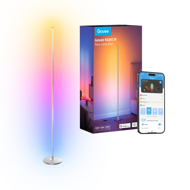 govee-rgbicw-smart-floor-lamp-basic-h6076-lampadaire-intelligent-rgbicw-slim-syn image 1