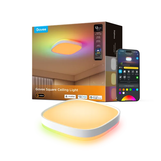 govee-30cm-rgbww-rgbic-smart-square-ceiling-light-plafonnier-intelligent-carr-30 image 1