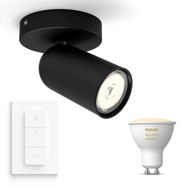 philips-myliving-pongee-spot-encastrable-noir-incl-philips-hue-white-ambiance-gu image 1