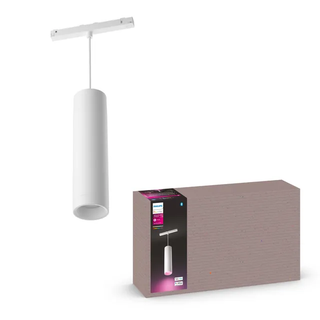 philips-hue-perifo-suspension-cylindrique-blanche-sur-rail-bluetooth-alexa-googl image 1