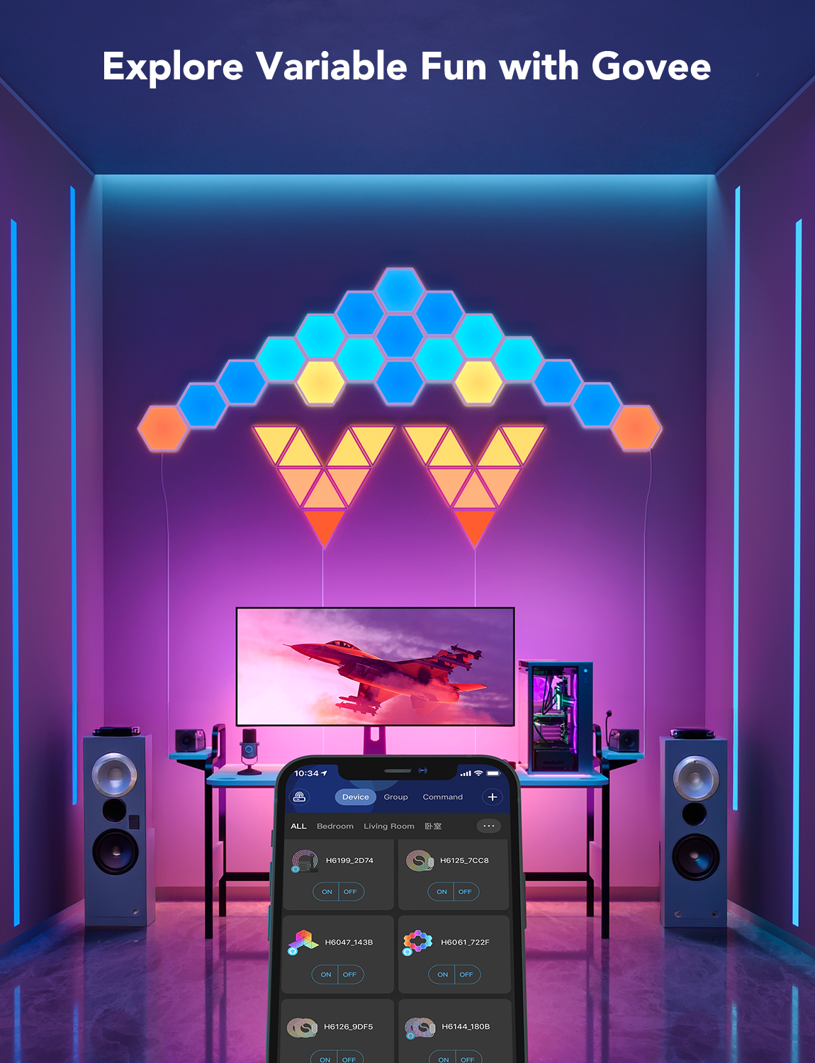 govee-glide-hexa-light-panels-h6061-10-panneaux-muraux-hexagonaux-rgb-intelligen image 5