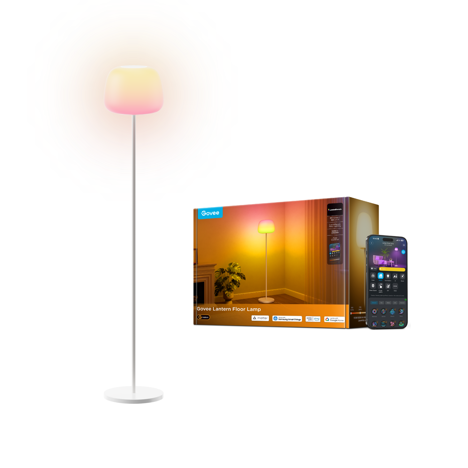govee-lantern-floor-lamp-lampadaire-lanterne-led-intelligent-luminblend-1000k-10 image 1