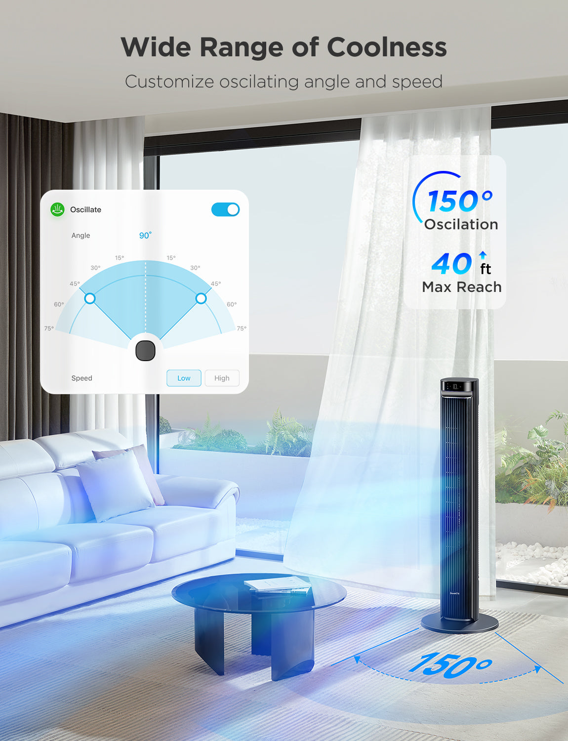 goveelife-42-smart-tower-fan-2-max-h7107-reconditionn-ventilateur-colonne-connec image 3