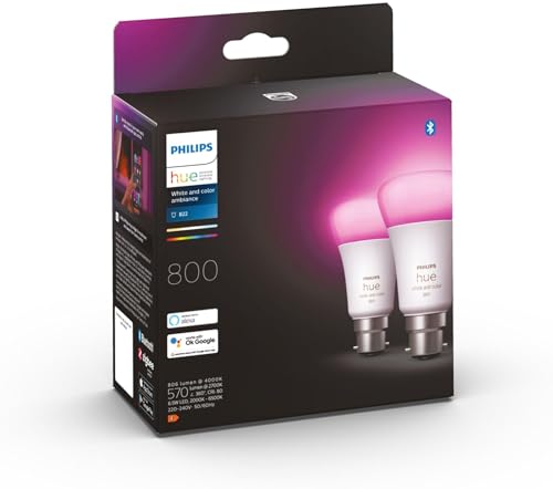 philips-hue-white-color-ambiance-pack-de-2-ampoules-led-connect-es-b22-quivalent image 3