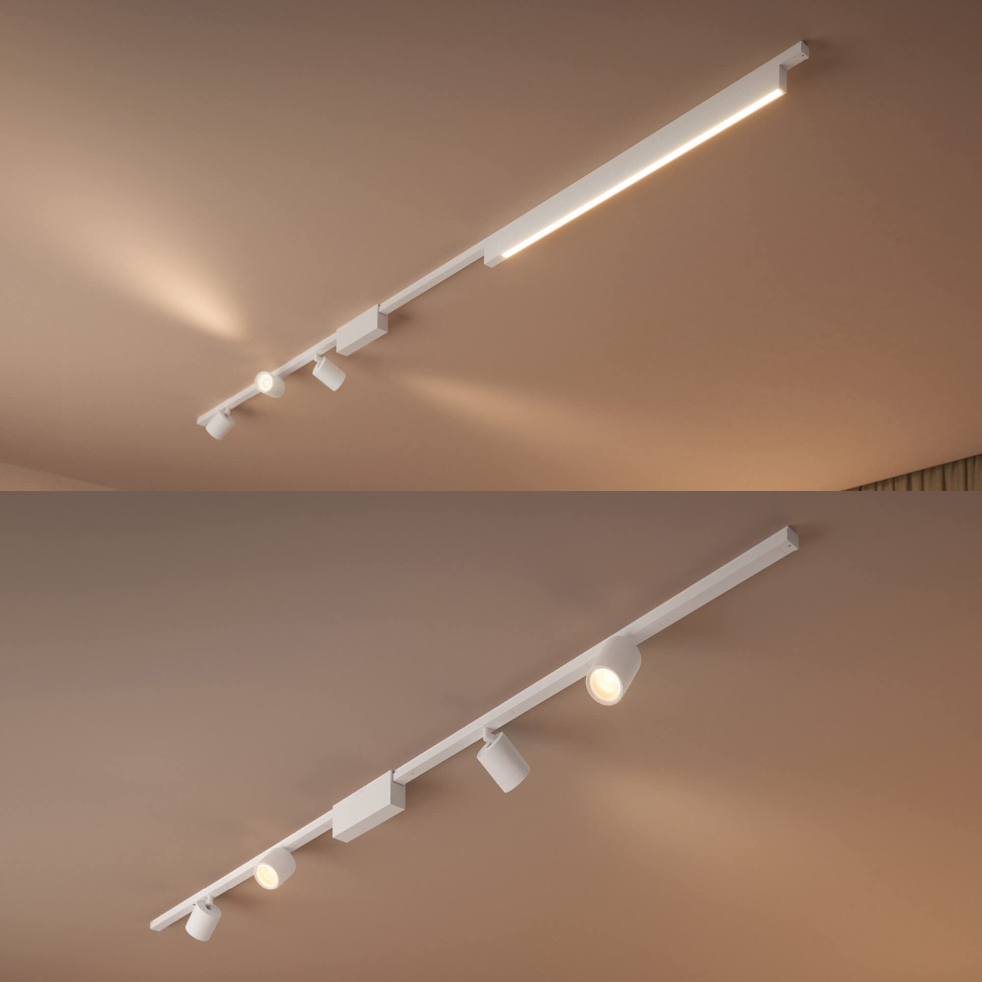 philips-hue-perifo-kit-plafonnier-sur-rail-avec-3-spots-cylindriques-et-1-barre- image 3