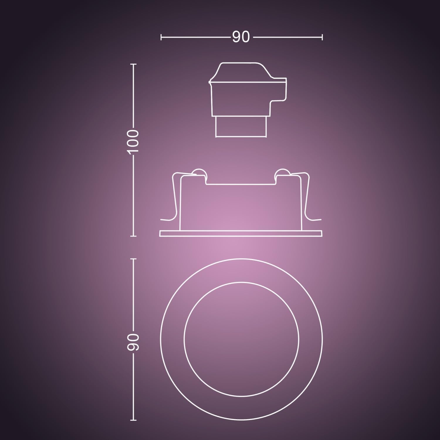 philips-hue-white-and-color-ambiance-centura-downlight-rond-encastr-led-intellig image 3