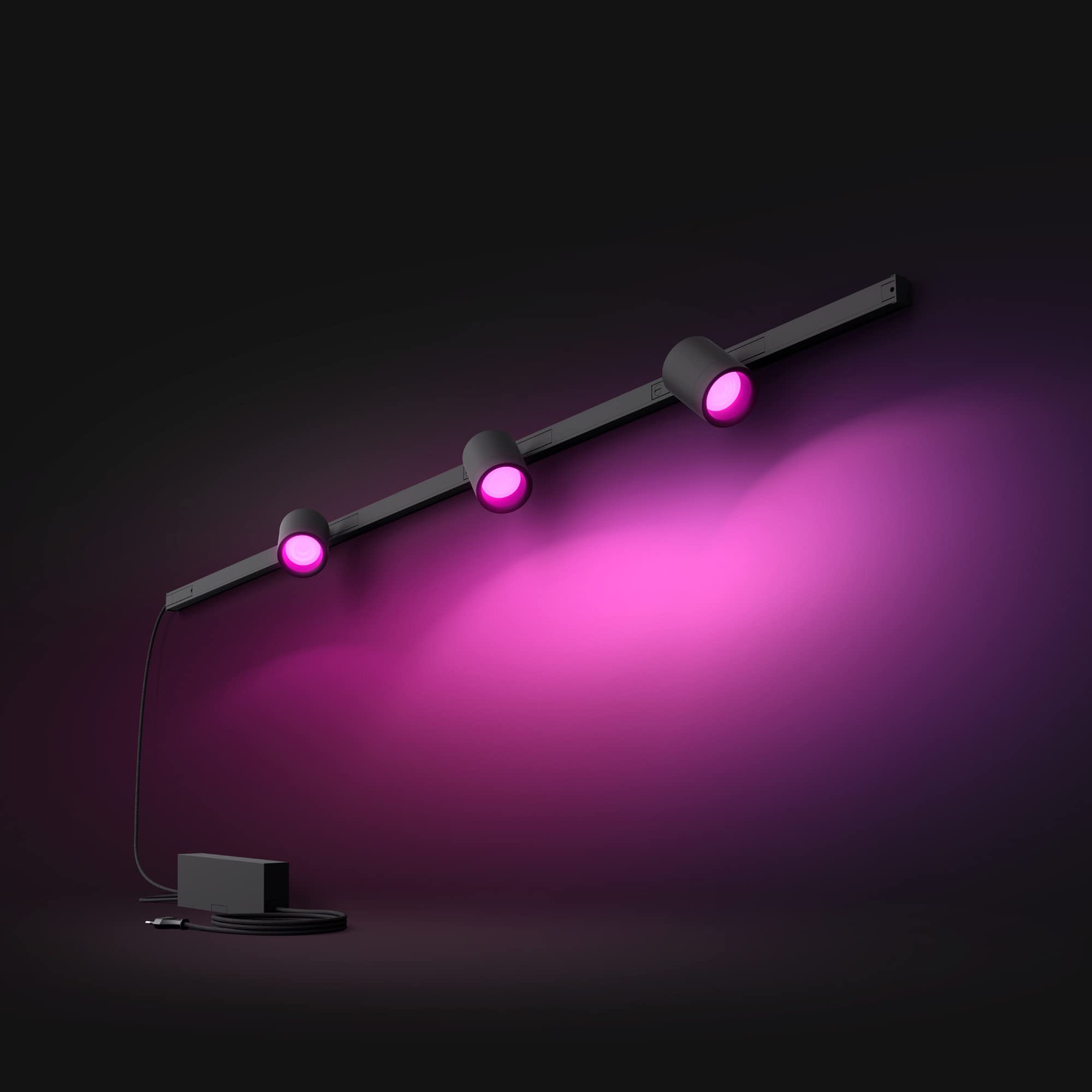 philips-hue-perifo-kit-mural-3-x-spot-cylindrique-noir-rail-mural-connect-blueto image 2