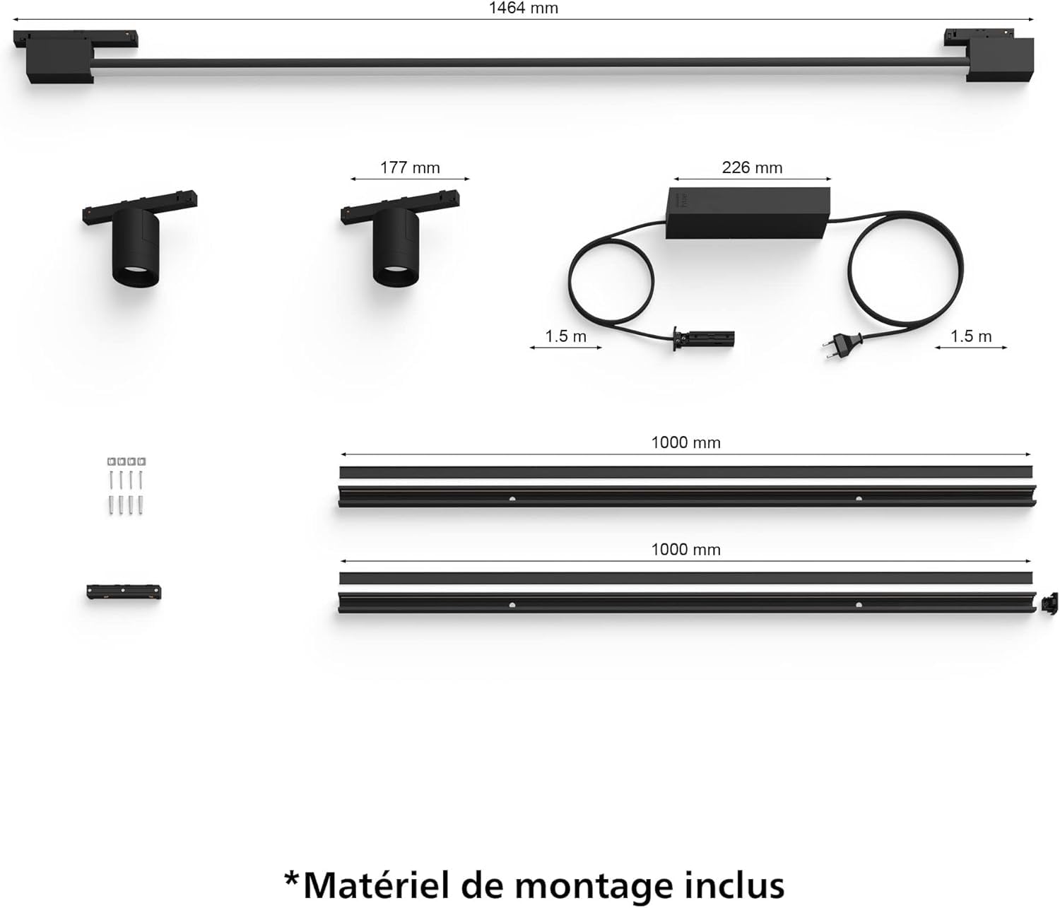 philips-hue-perifo-kit-d-clairage-sur-rail-mural-avec-2-spots-cylindriques-et-tu-2 image 8