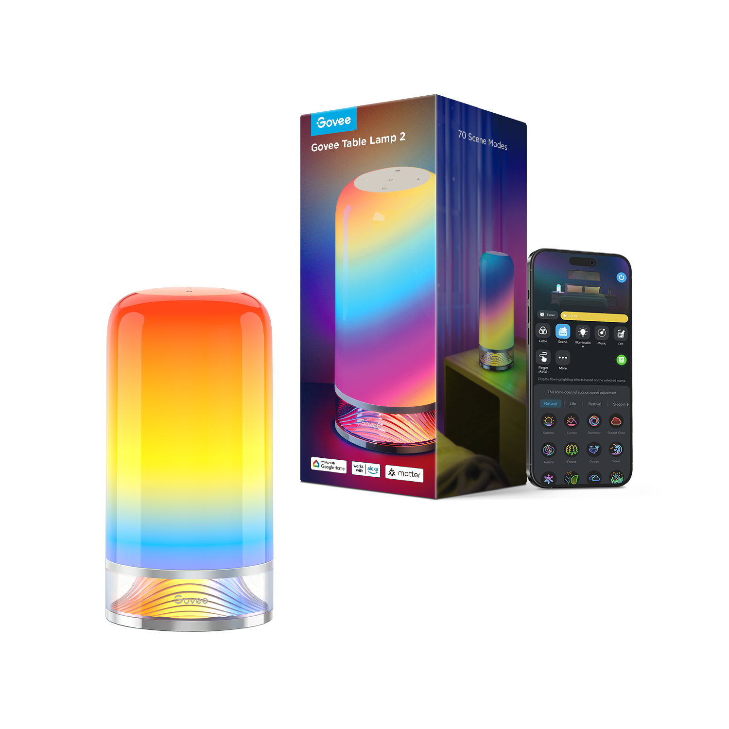 govee-table-lamp-2-lampe-de-table-connect-e-rgbic-avec-contr-le-vocal image 1