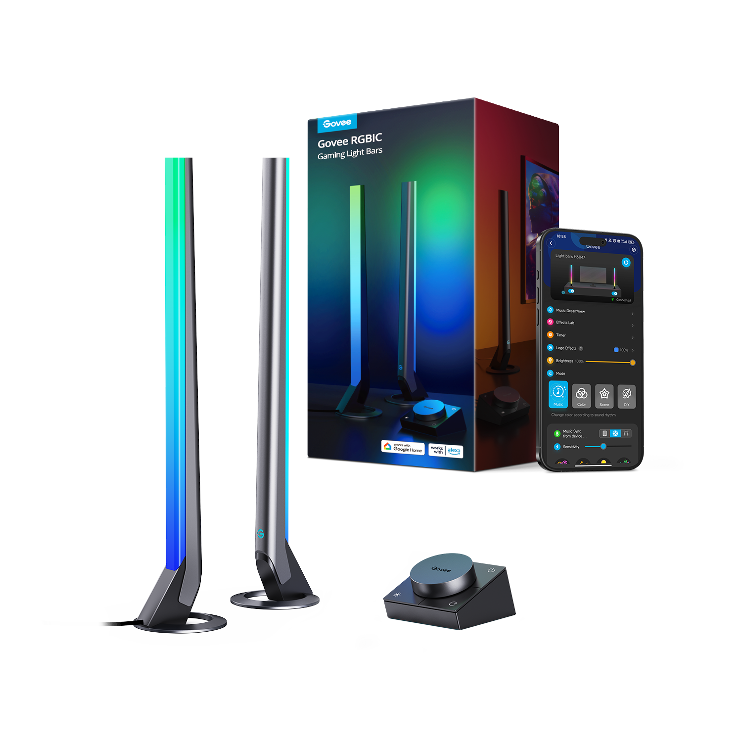 govee-dreamview-h6047-barres-de-lumi-re-gaming-rgbic-wi-fi-avec-contr-leur-intel image 1