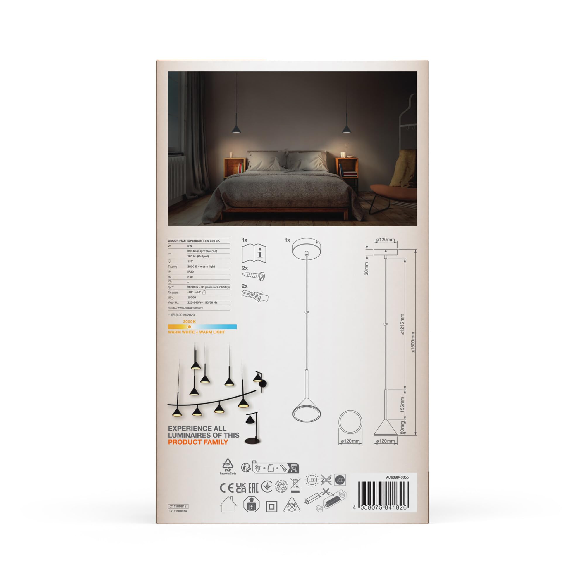 ledvance-decor-fuji-suspension-1-x-pendule-13w-3000k-noir-luminaire-d-coratif-su image 8