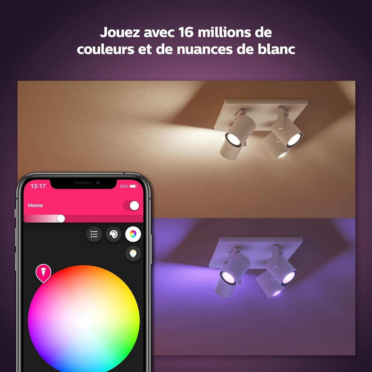 philips-hue-white-color-ambiance-argenta-4-plafonnier-orientable-4-spots-led-dim image 3