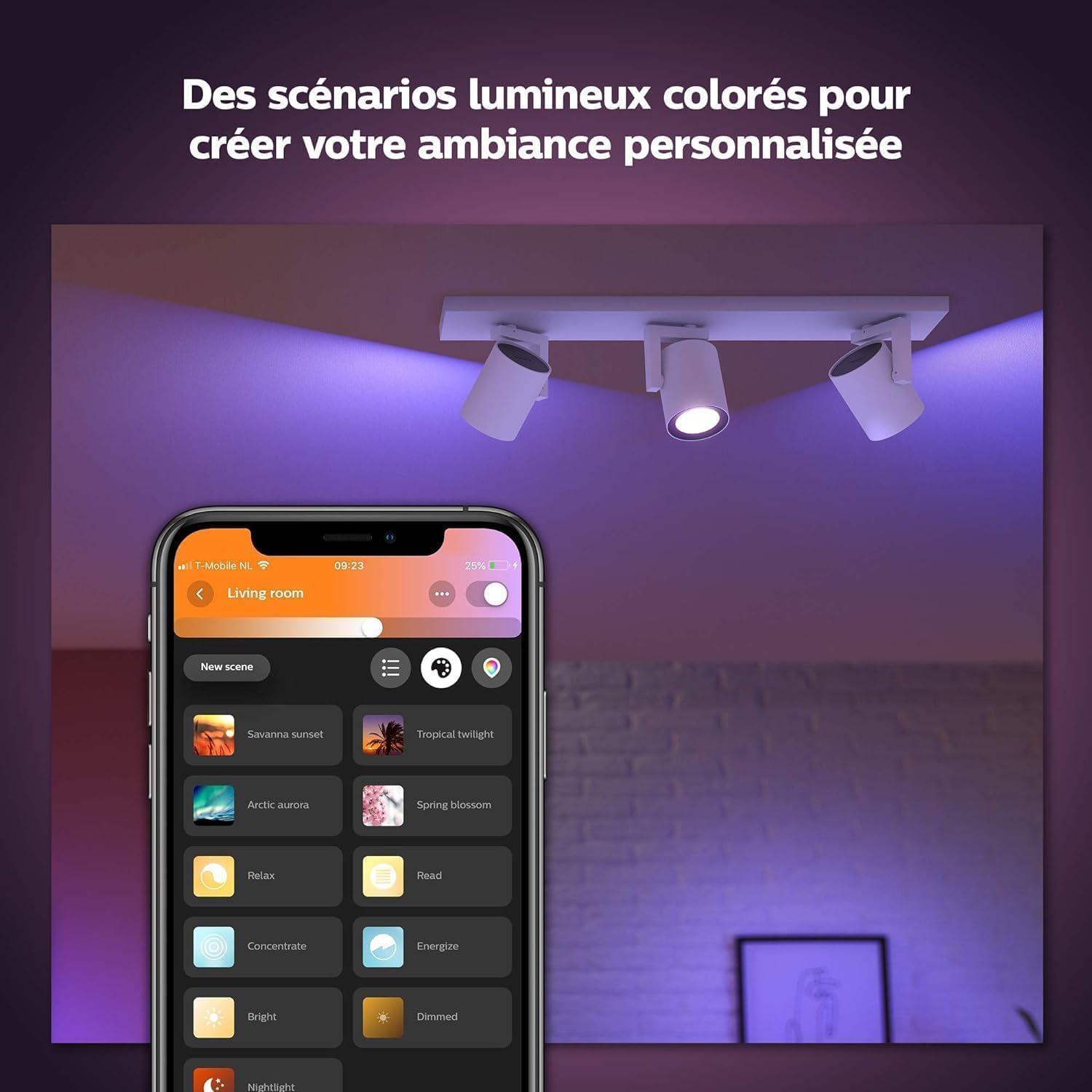 philips-hue-white-color-ambiance-plafonnier-argenta-3-spots-led-orientables-et-g image 5