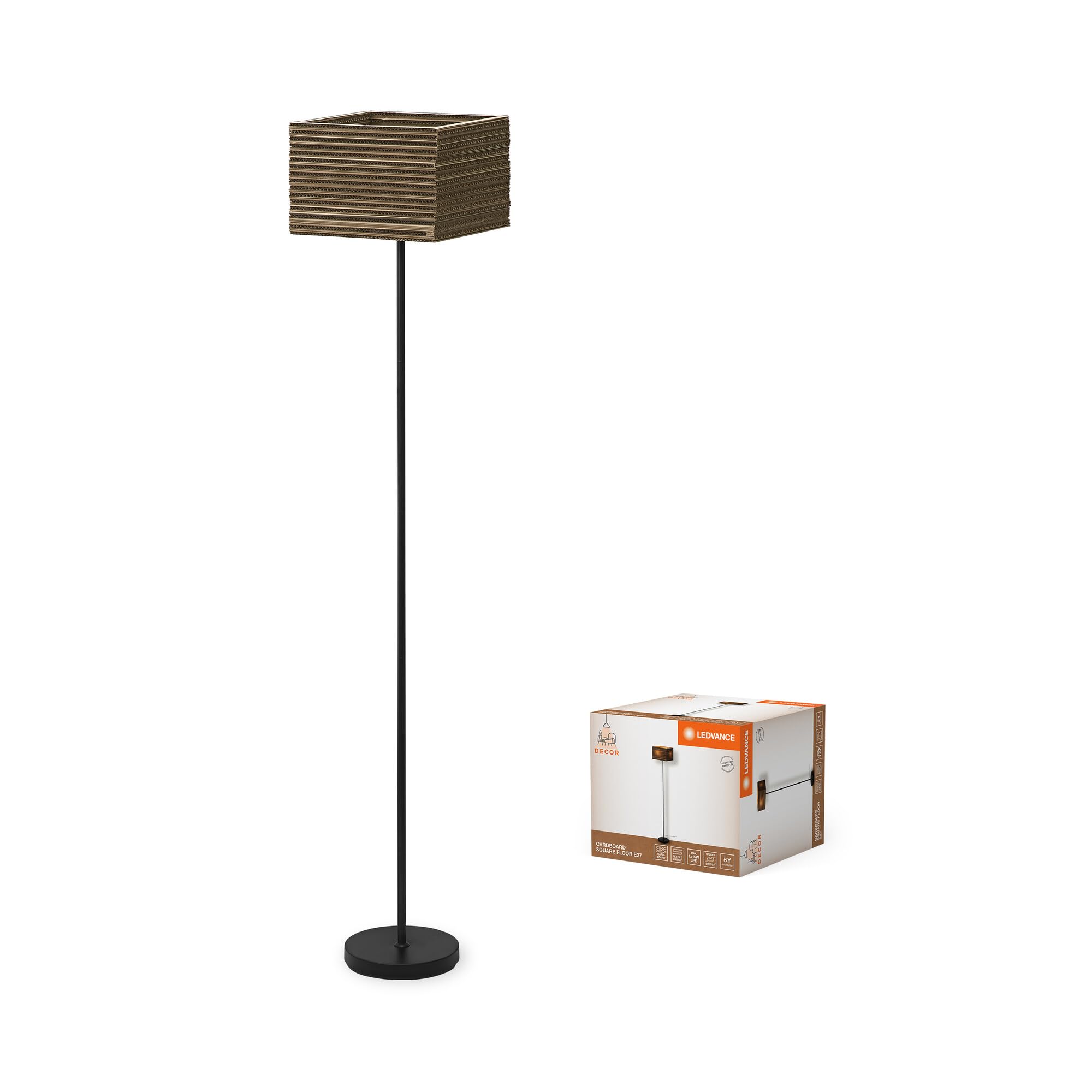 ledvance-decor-cardboard-square-luminaire-suspendu-en-carton-ondul-recycl-e27-25 image 7