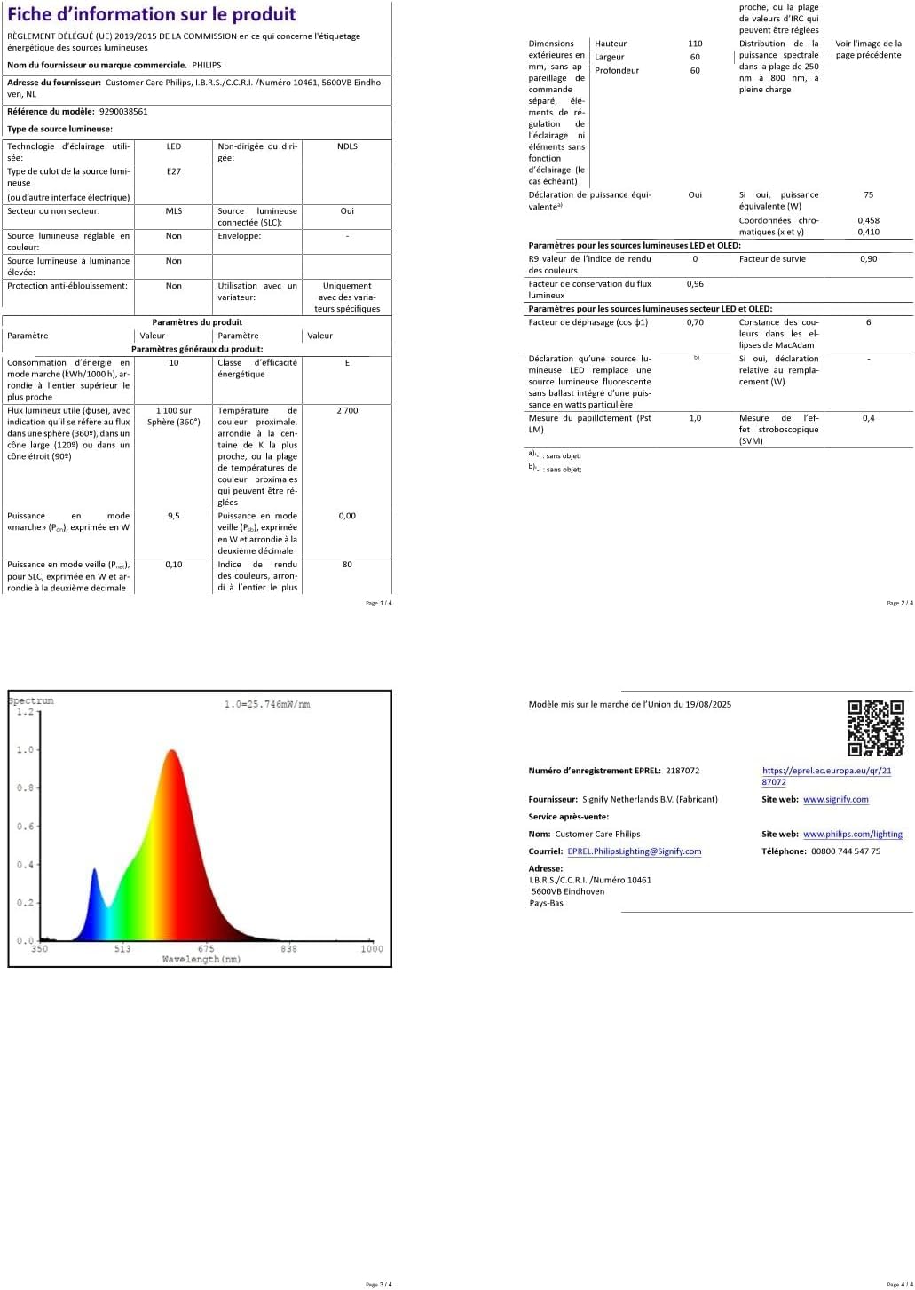philips-hue-ampoule-connect-e-led-a60-e27-white-2700-k-9-5-w-1100-lm-variateur-u image 6