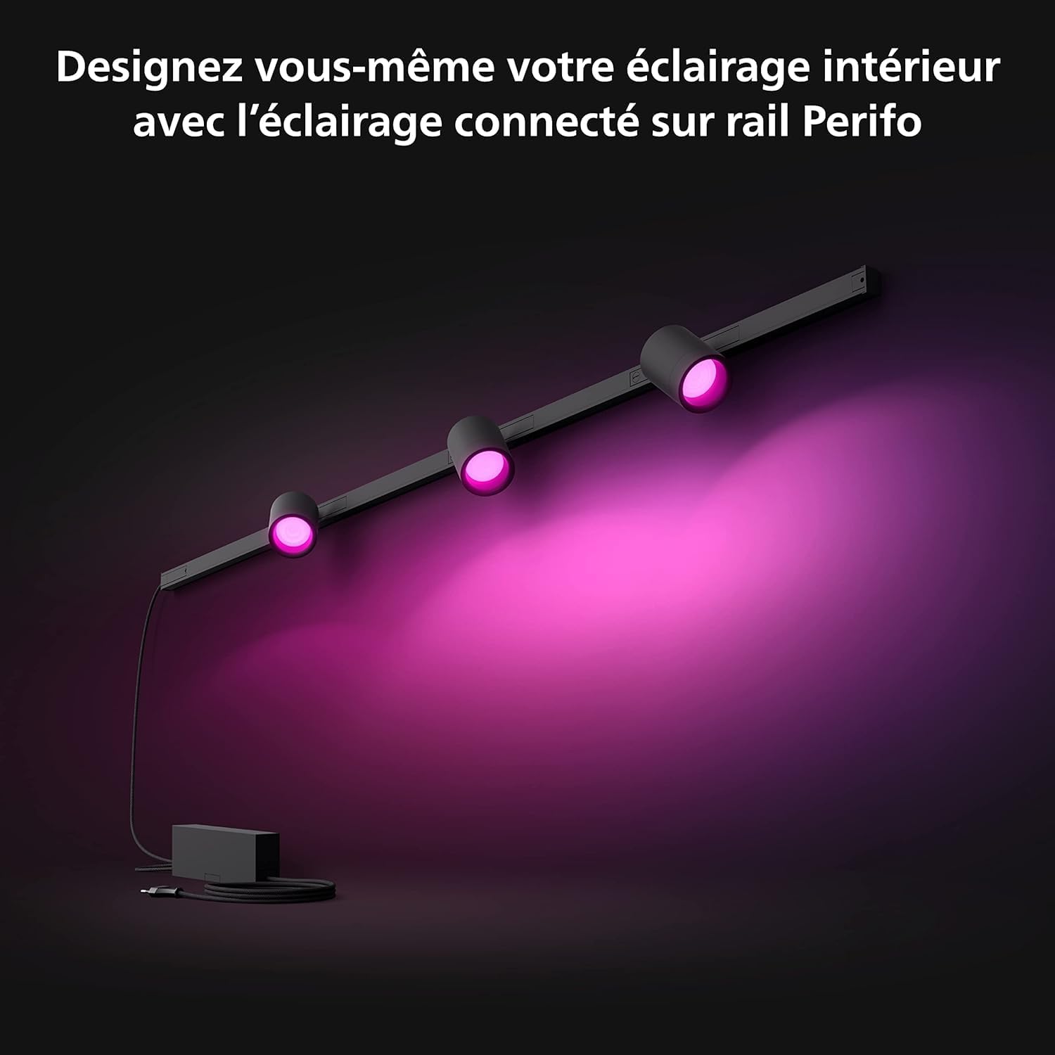 philips-hue-perifo-kit-mural-3-x-spot-cylindrique-noir-rail-mural-connect-blueto image 3