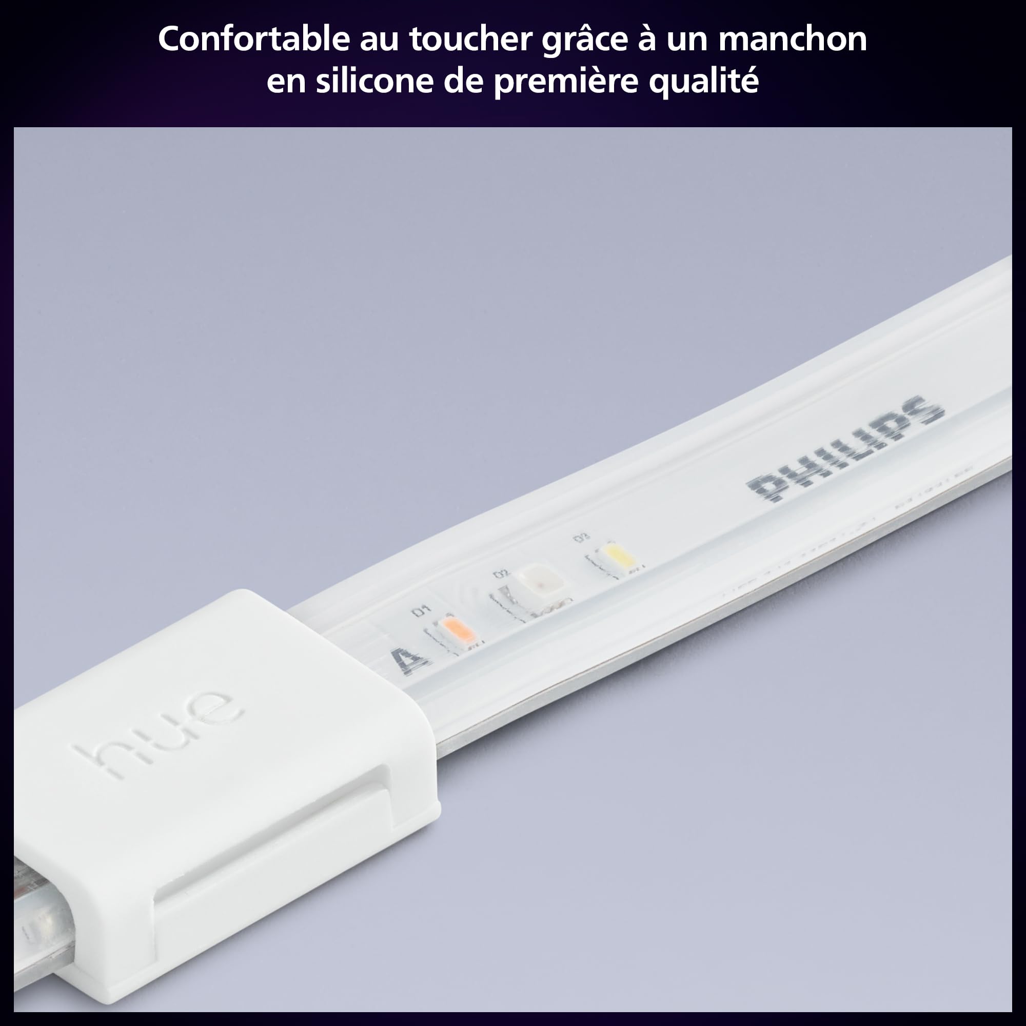philips-hue-white-and-color-ambiance-lightstrip-solo-3-m-ruban-led-rgbww-int-rie image 6