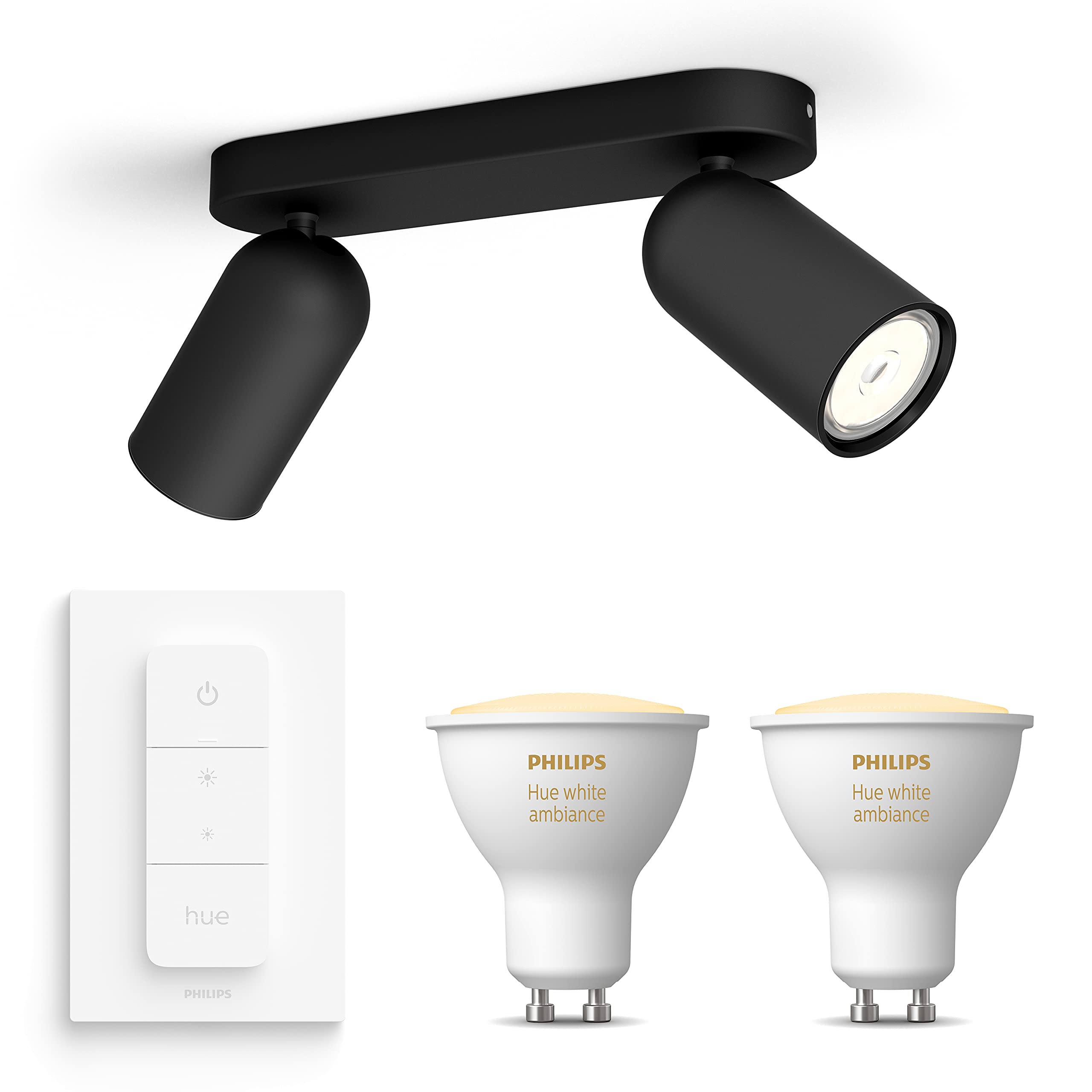 philips-myliving-pongee-spot-encastrable-2-points-noir-incl-philips-hue-white-am image 1