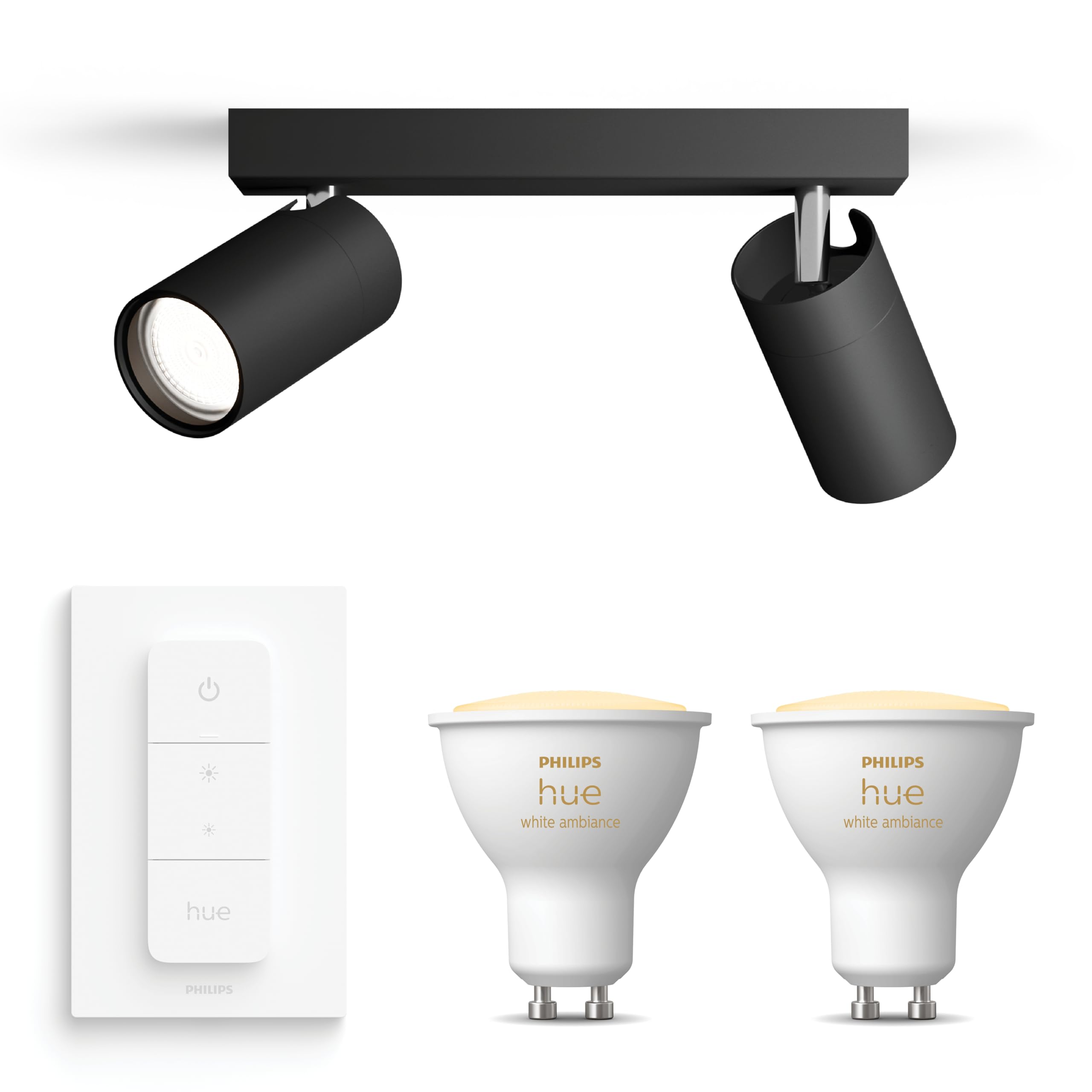 philips-hue-idris-spot-encastrable-salle-de-bain-noir-2-spots-gu10-hue-white-amb image 1