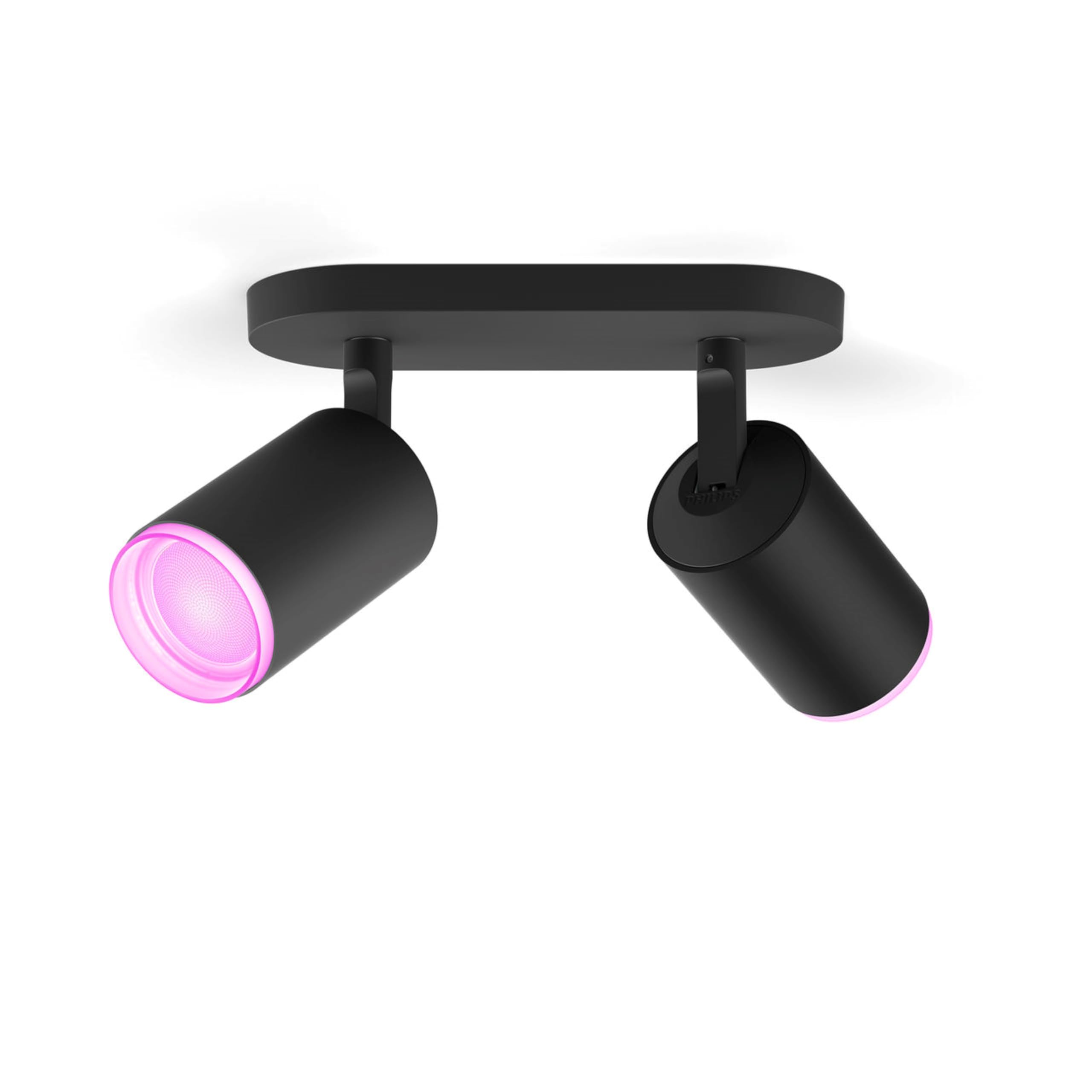 philips-hue-fugato-spot-double-plafonnier-white-color-ambiance-noir-2x350-lm-dim image 2