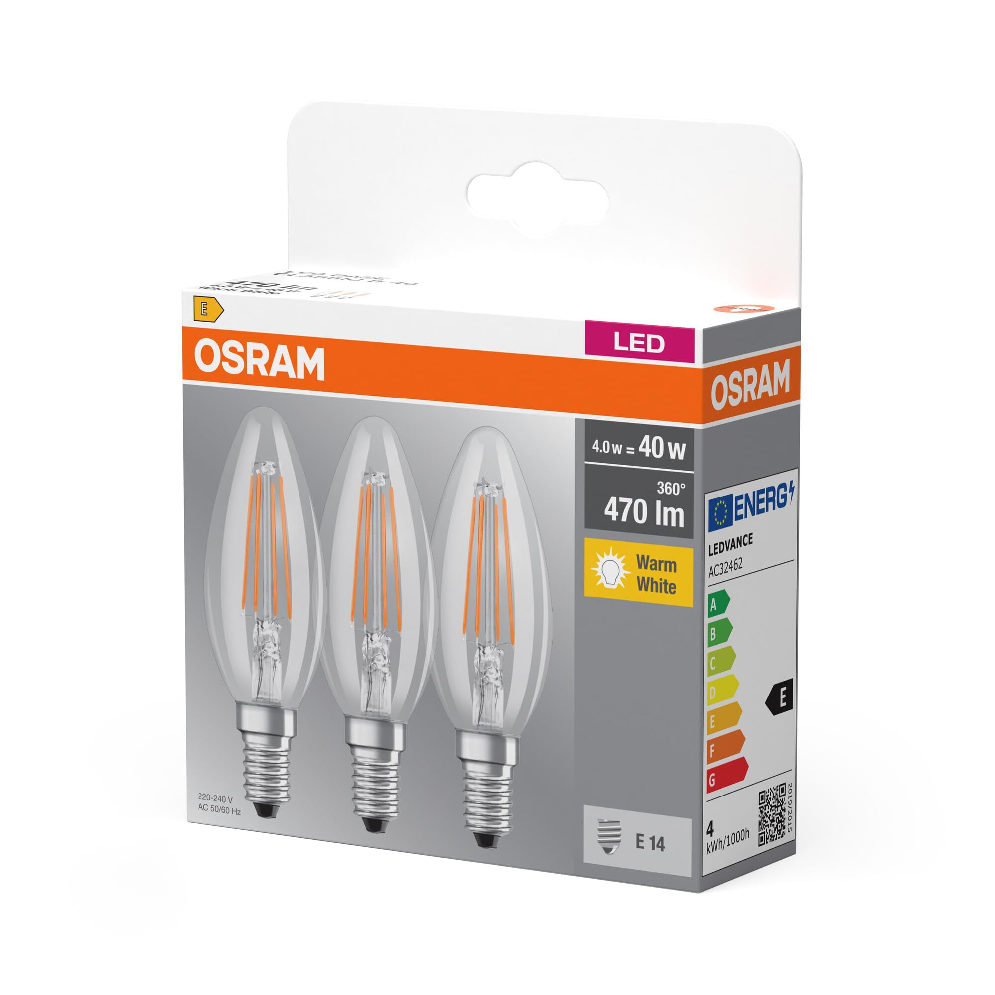 osram-led-filament-flamme-lot-de-3-ampoules-led-bougie-filament-culot-e14-4-w-qu image 4