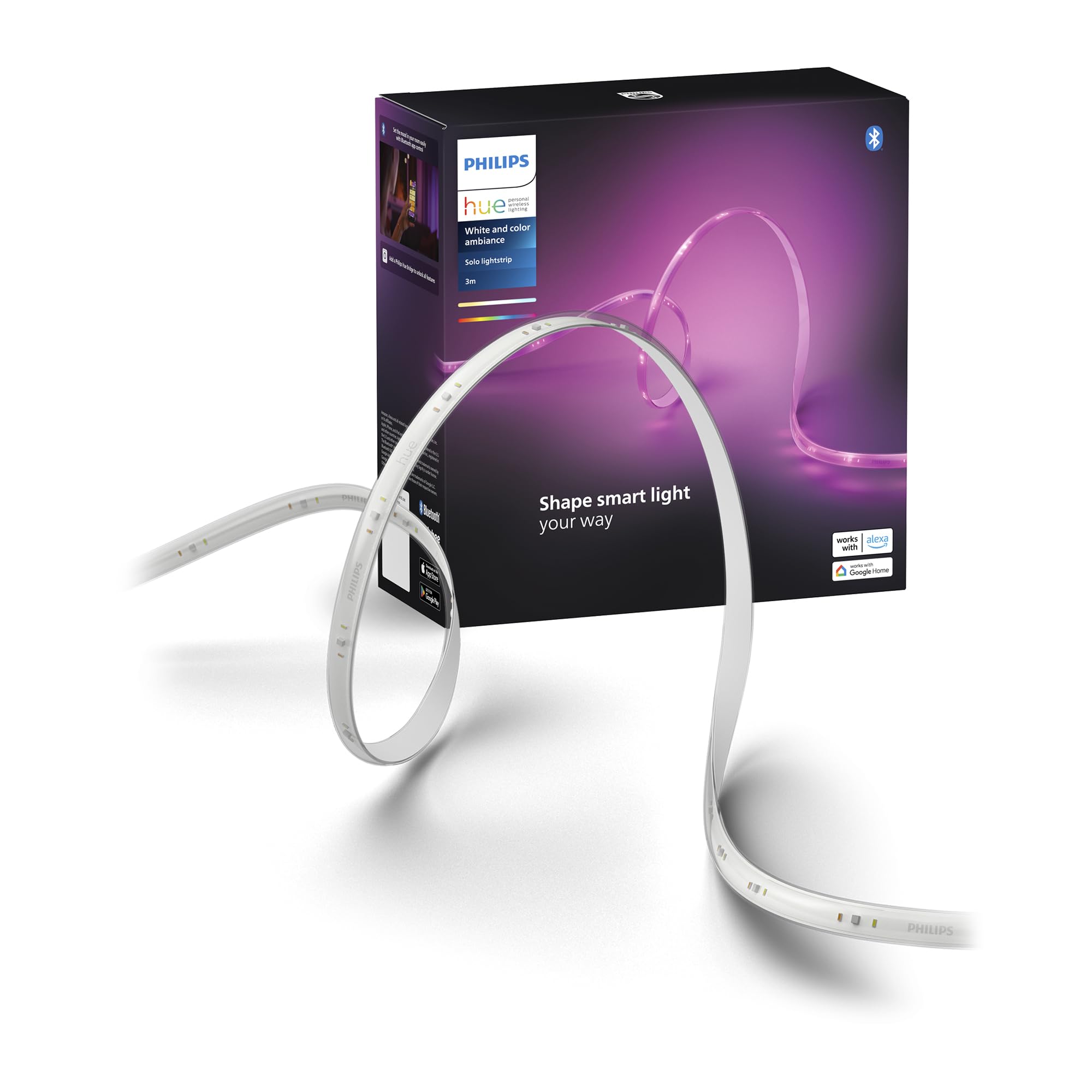 philips-hue-white-and-color-ambiance-lightstrip-solo-3-m-ruban-led-rgbww-int-rie image 1