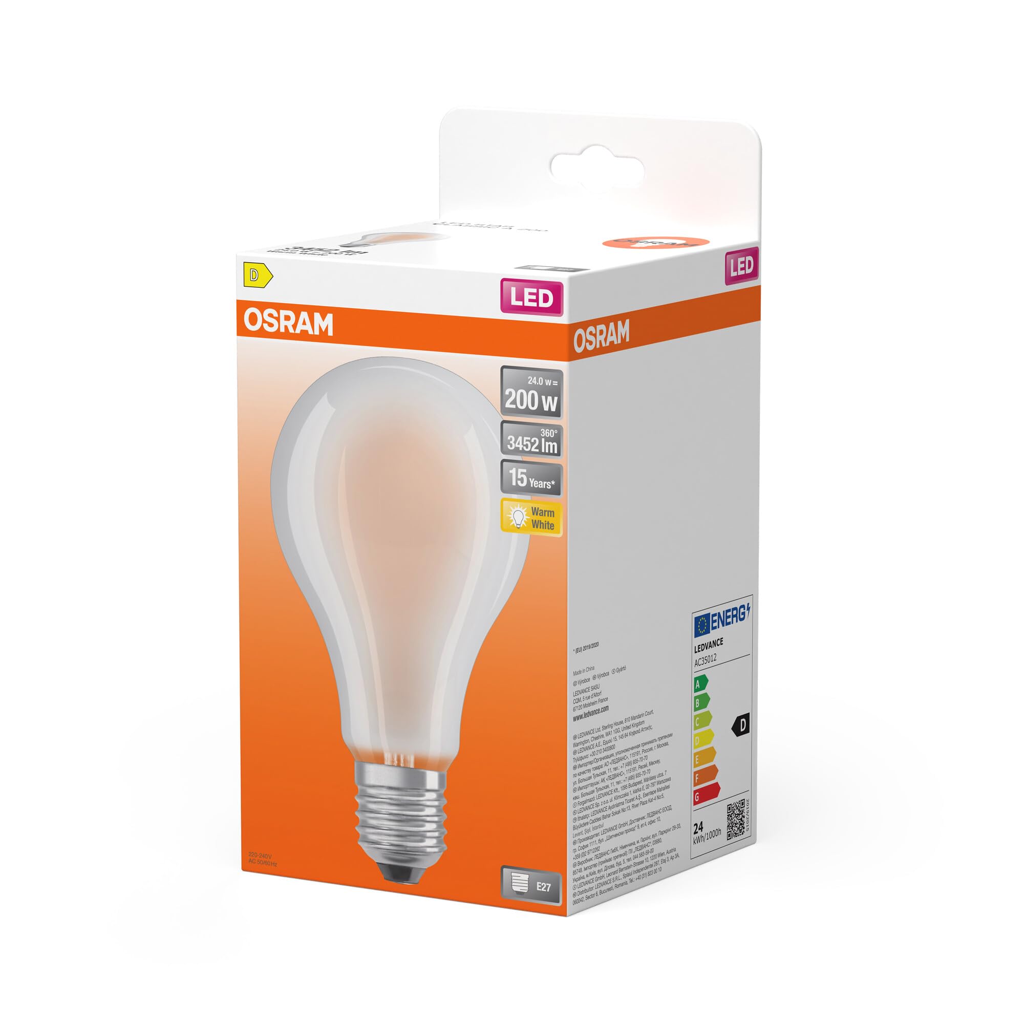 ledvance-osram-led-star-classic-a200-ampoule-led-filament-mat-b22d-blanc-chaud-2 image 5