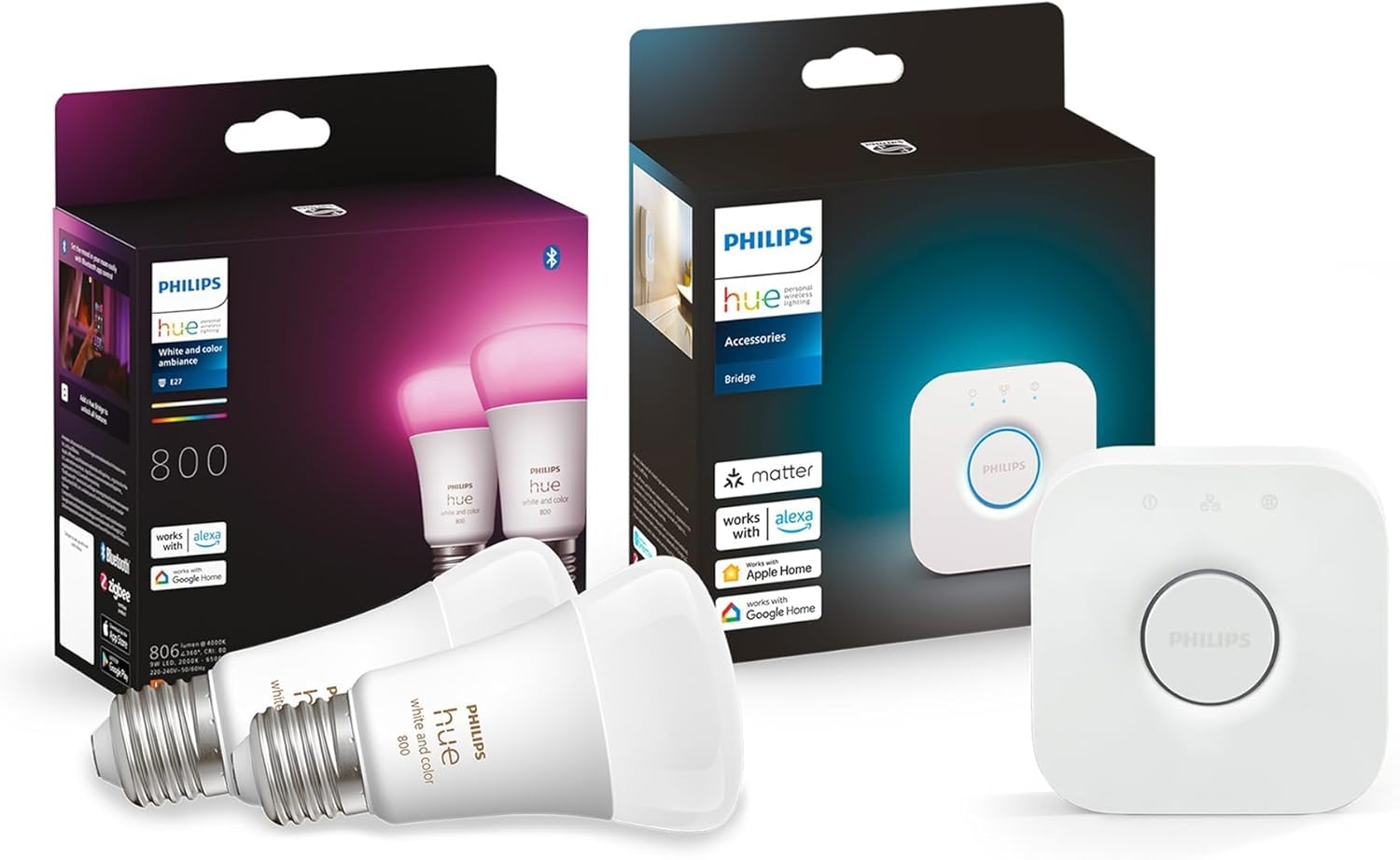 philips-hue-white-and-color-ambiance-kit-de-d-marrage-2-ampoules-led-connect-es- image 1