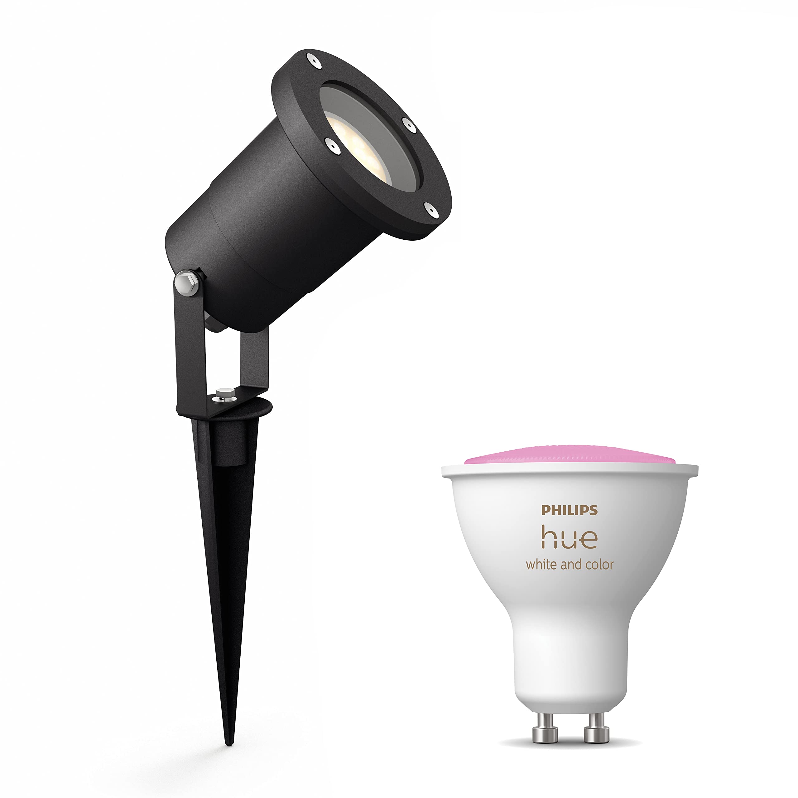 philips-hue-puled-spot-de-jardin-noir-spot-ext-rieur-sur-piquet-aluminium-gu10-w image 1