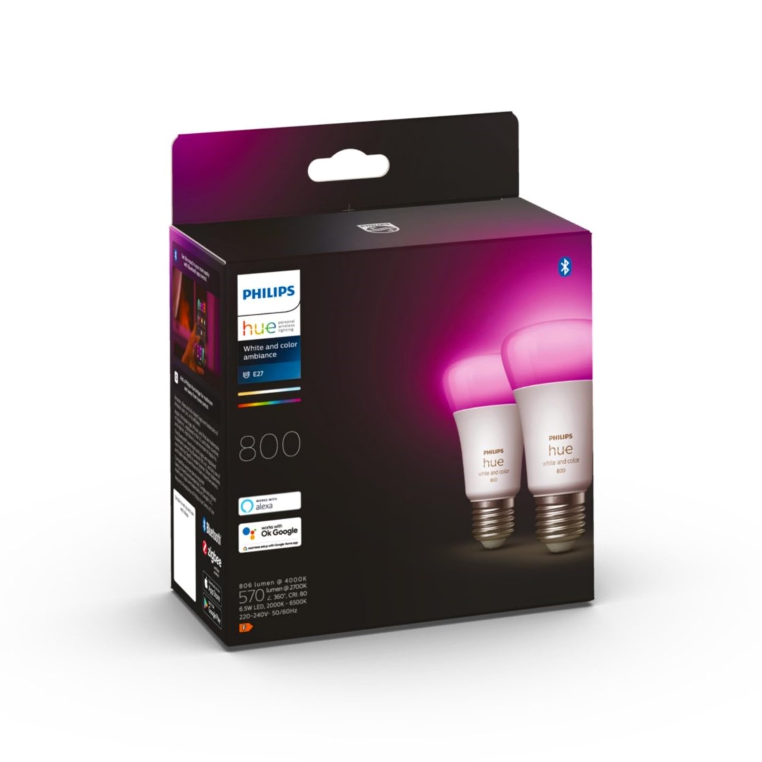 philips-hue-white-color-ambiance-pack-de-2-ampoules-led-connect-es-e27-800-lm-qu image 1