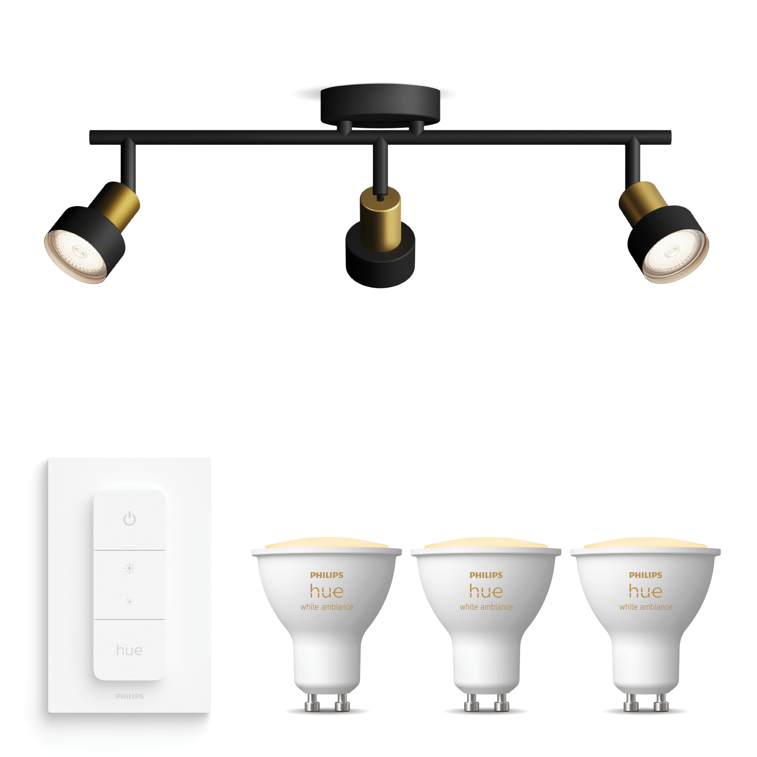 philips-hue-conduit-spot-de-plafond-en-saillie-noir-or-3-spots-orientables-gu10- image 1