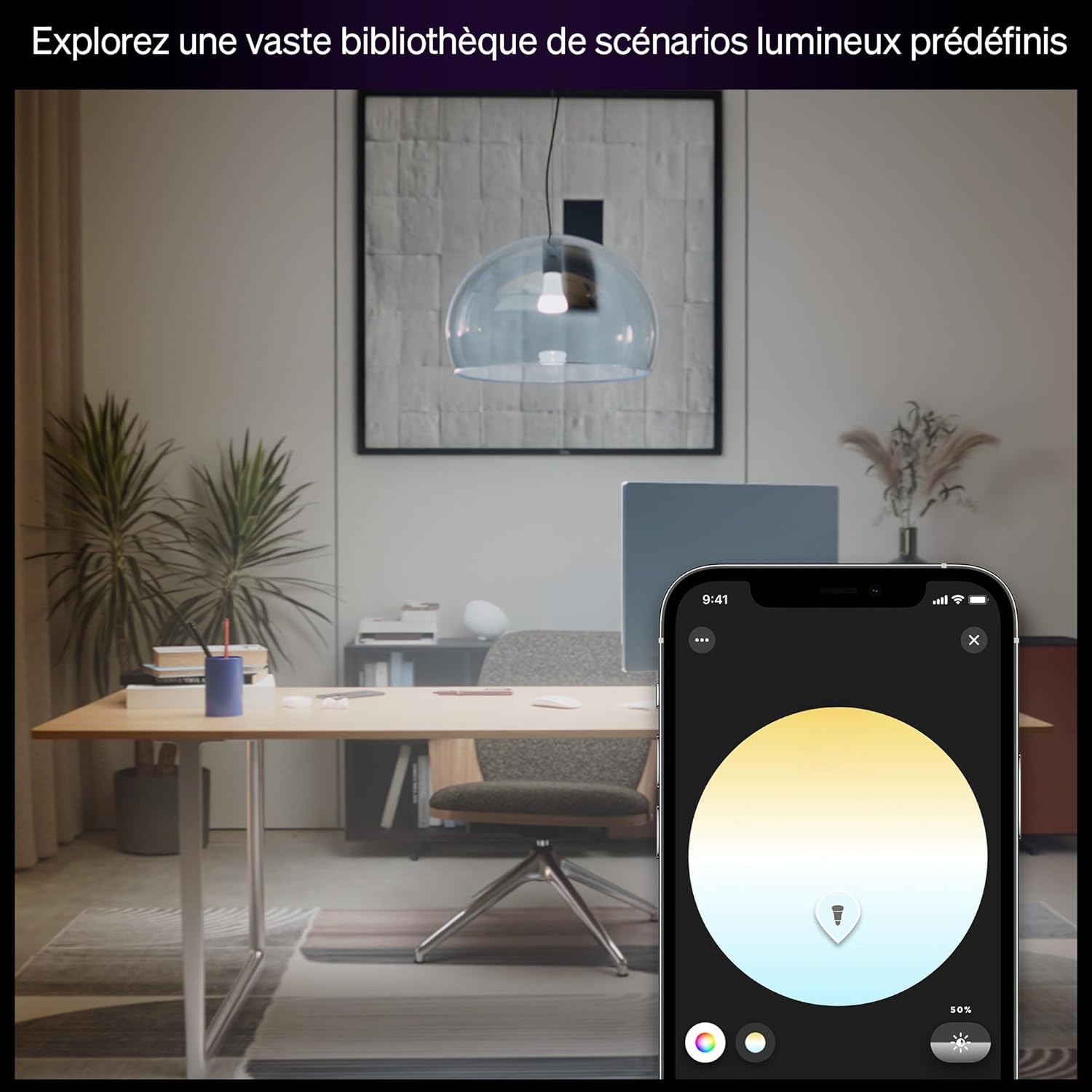 philips-hue-white-ambiance-a60-e27-pack-de-2-ampoules-connect-es-spectre-complet image 8