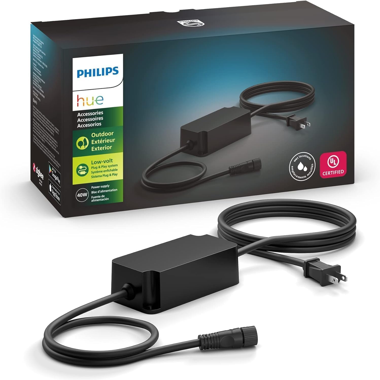 philips-hue-outdoor-40w-alimentation-basse-tension-ext-rieure-noire-jusqu-40-w-t image 1