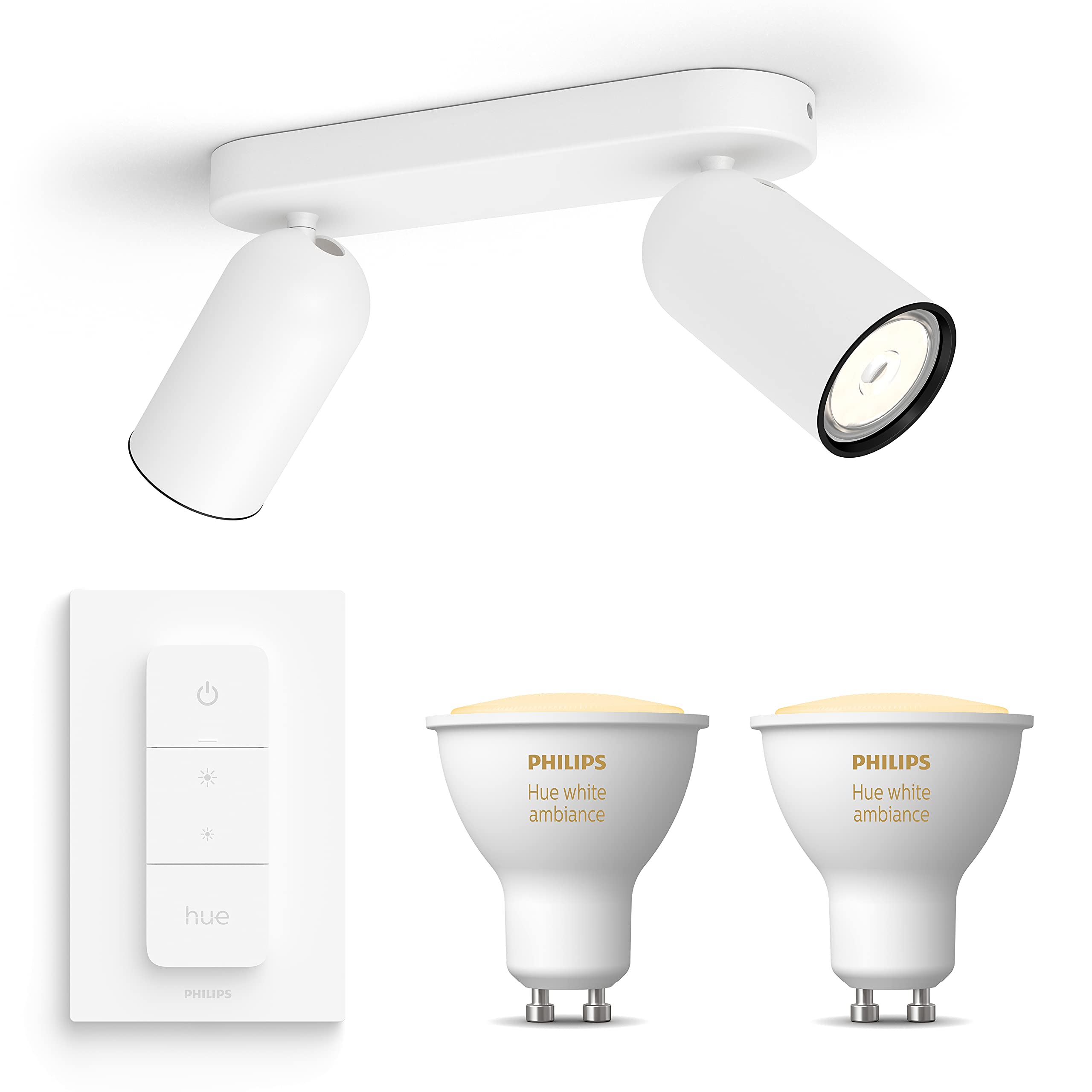 philips-hue-pongee-2-spot-en-saillie-blanc-2-points-gu10-white-ambiance-blanc-ch image 1