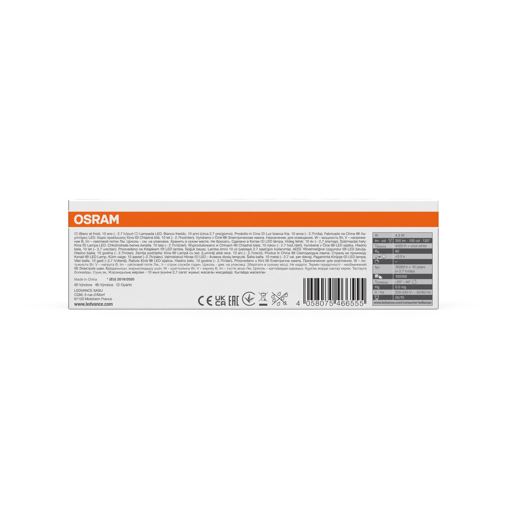 osram-led-base-par16-50-lot-de-5-ampoules-led-r-flecteur-verre-gu10-blanc-froid- image 2