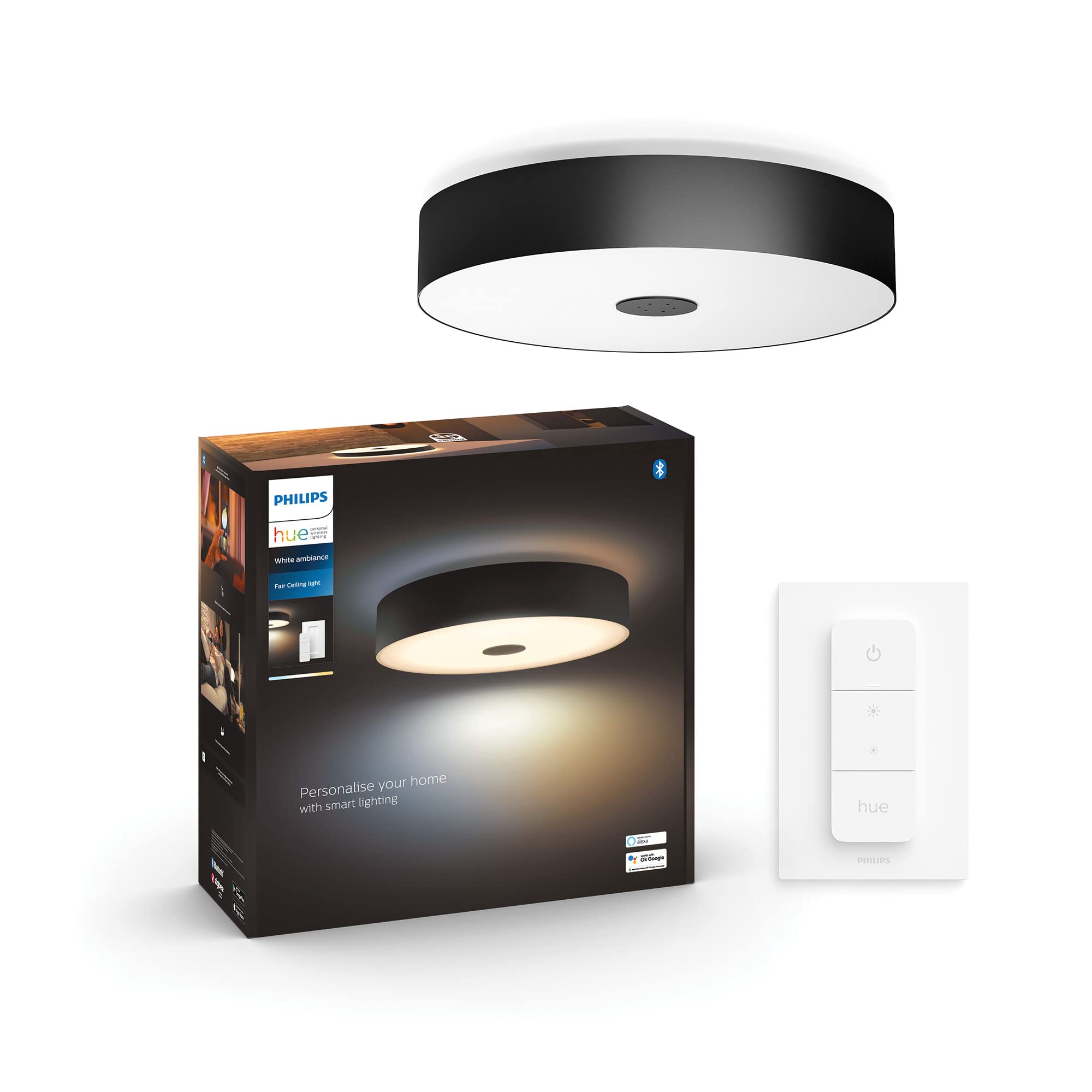 philips-hue-white-ambiance-fair-plafonnier-led-connect-39w-noir-avec-t-l-command image 2