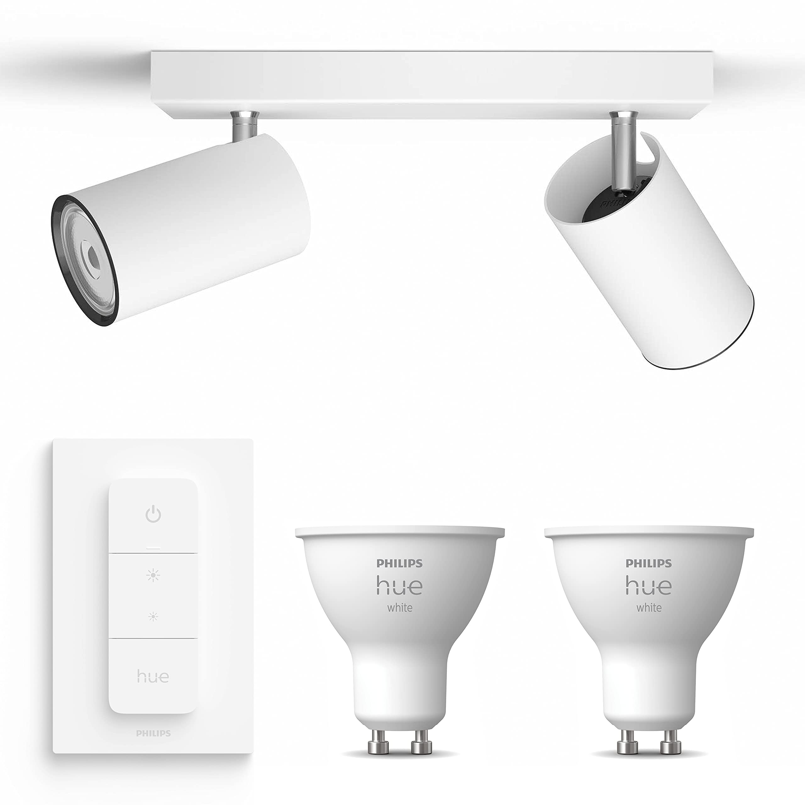philips-myliving-kosipo-spot-poser-witt-2-points-sur-pied-noir-incl-philips-hue- image 1