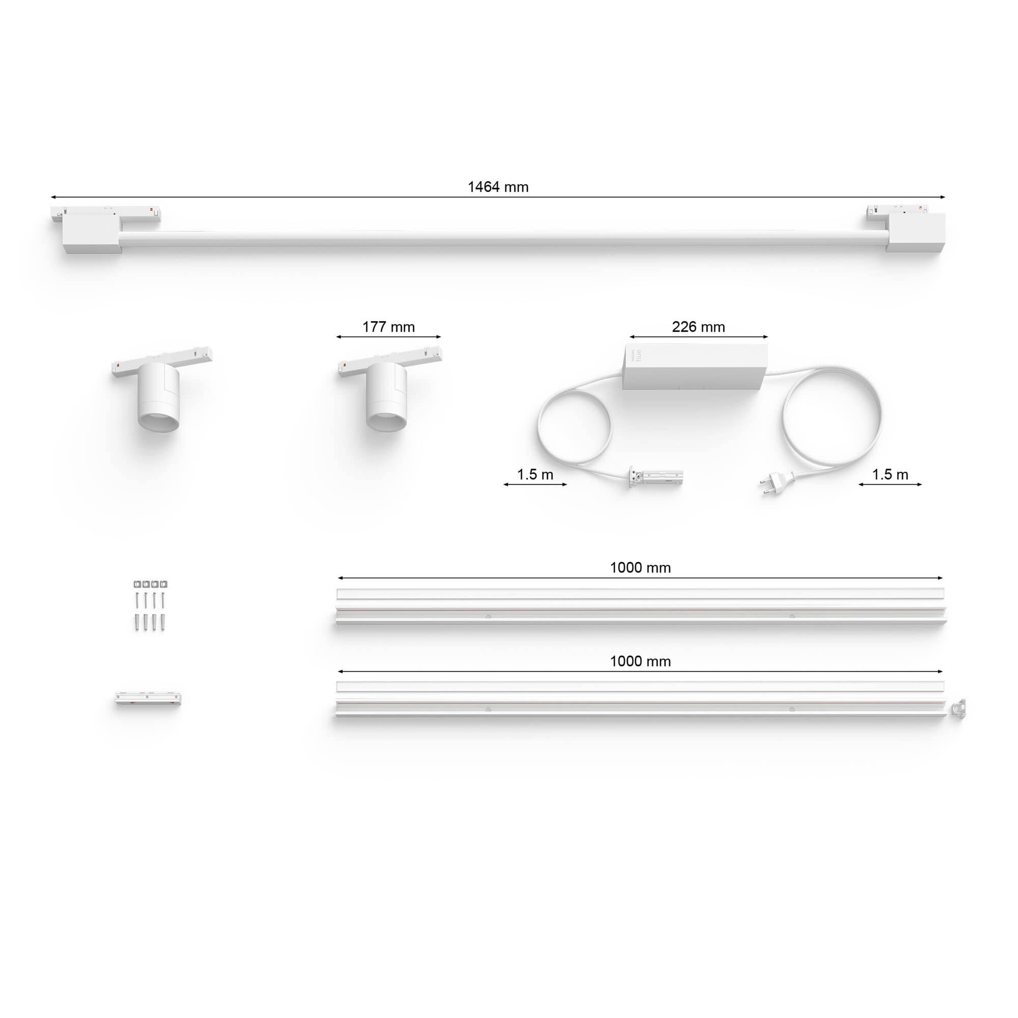 philips-hue-perifo-kit-d-clairage-sur-rail-mural-avec-2-spots-cylindriques-et-tu image 3