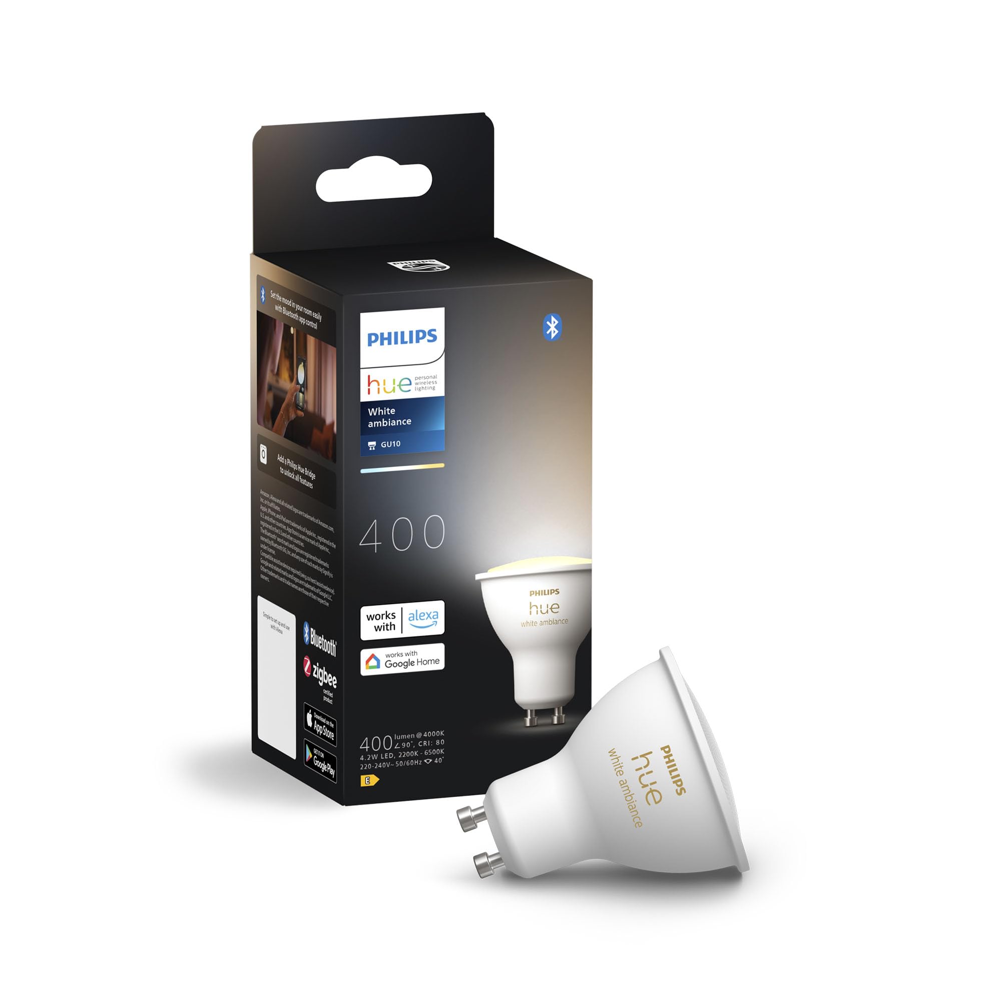 philips-hue-white-ambiance-ampoule-led-connect-e-gu10-400-lumens-blanc-chaud-fro image 1