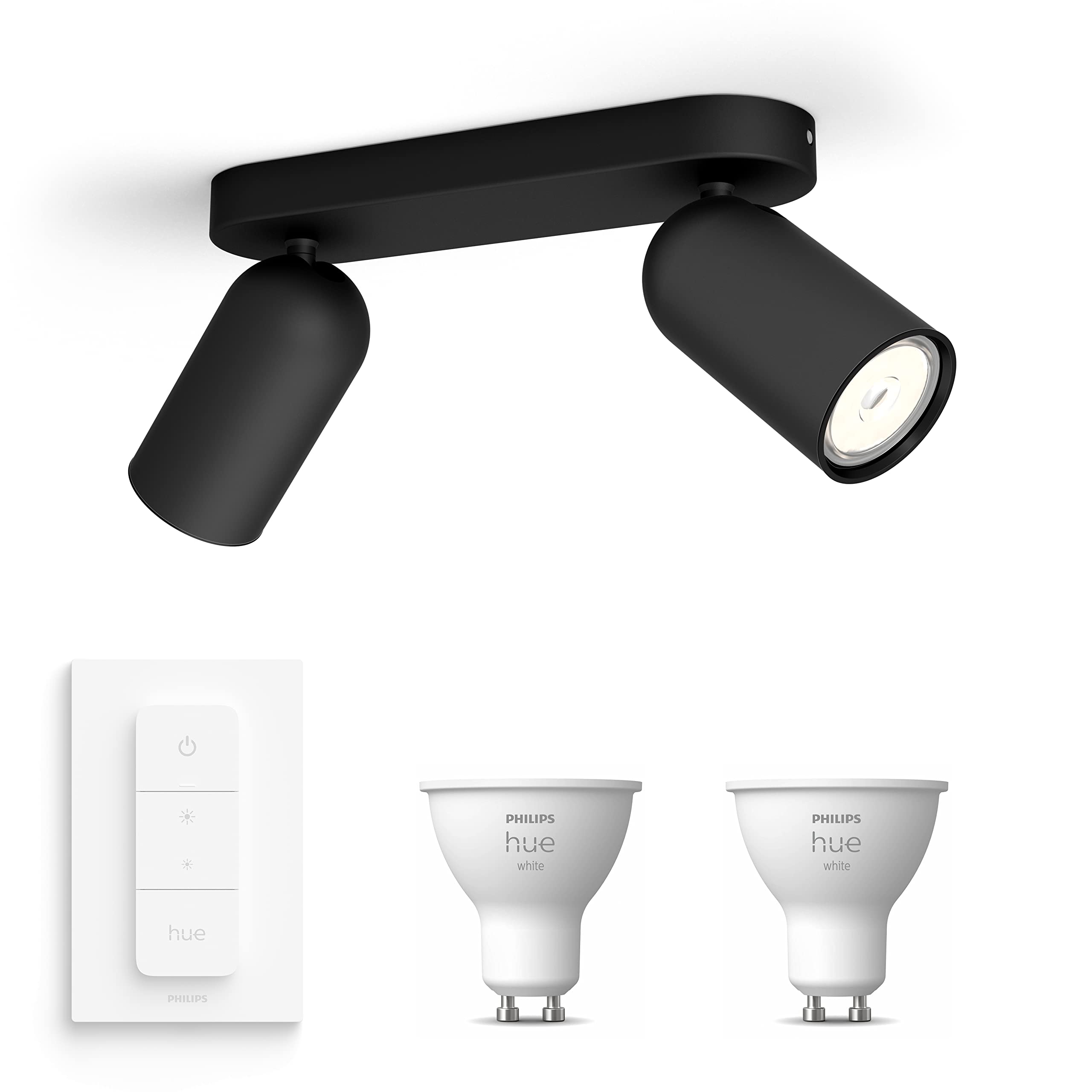 philips-hue-pongee-pack-2-spots-en-saillie-noirs-avec-ampoules-white-et-variateu image 1