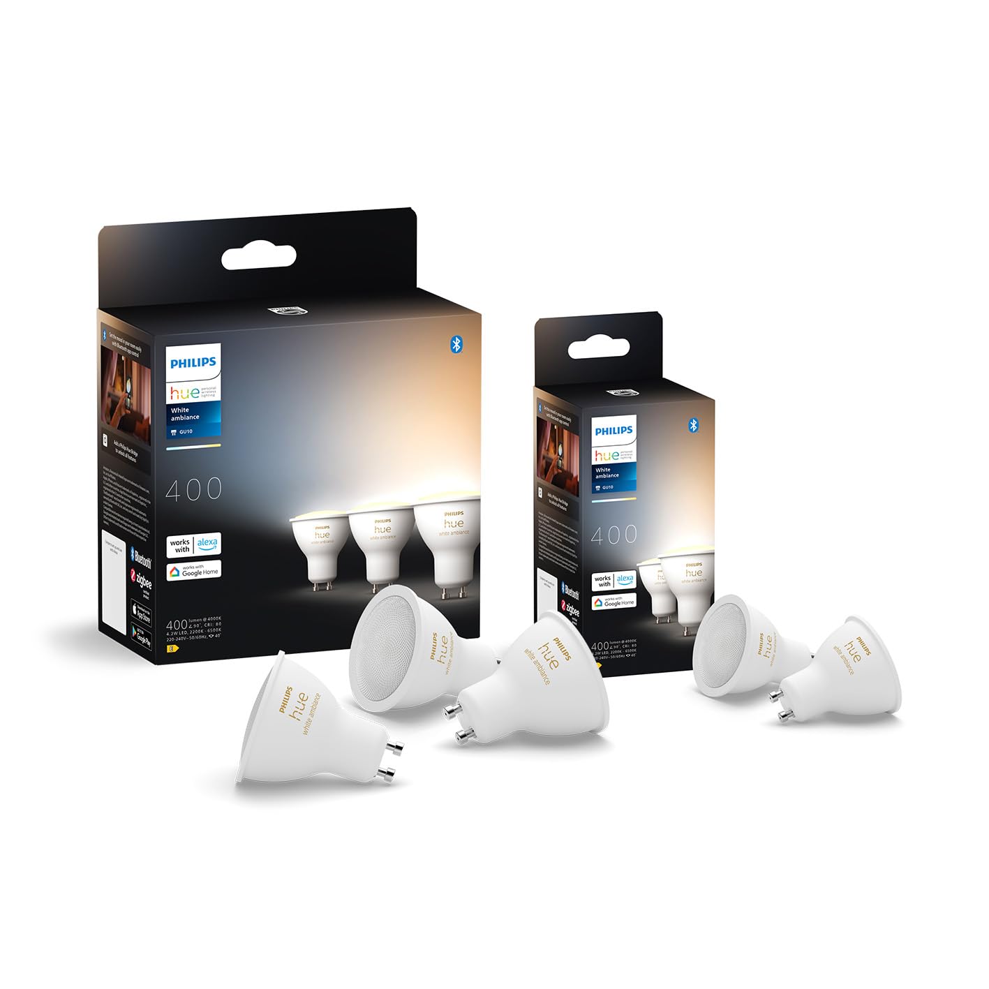 philips-hue-white-ambiance-pack-de-5-ampoules-led-connect-es-gu10-400-lumens-bla image 2