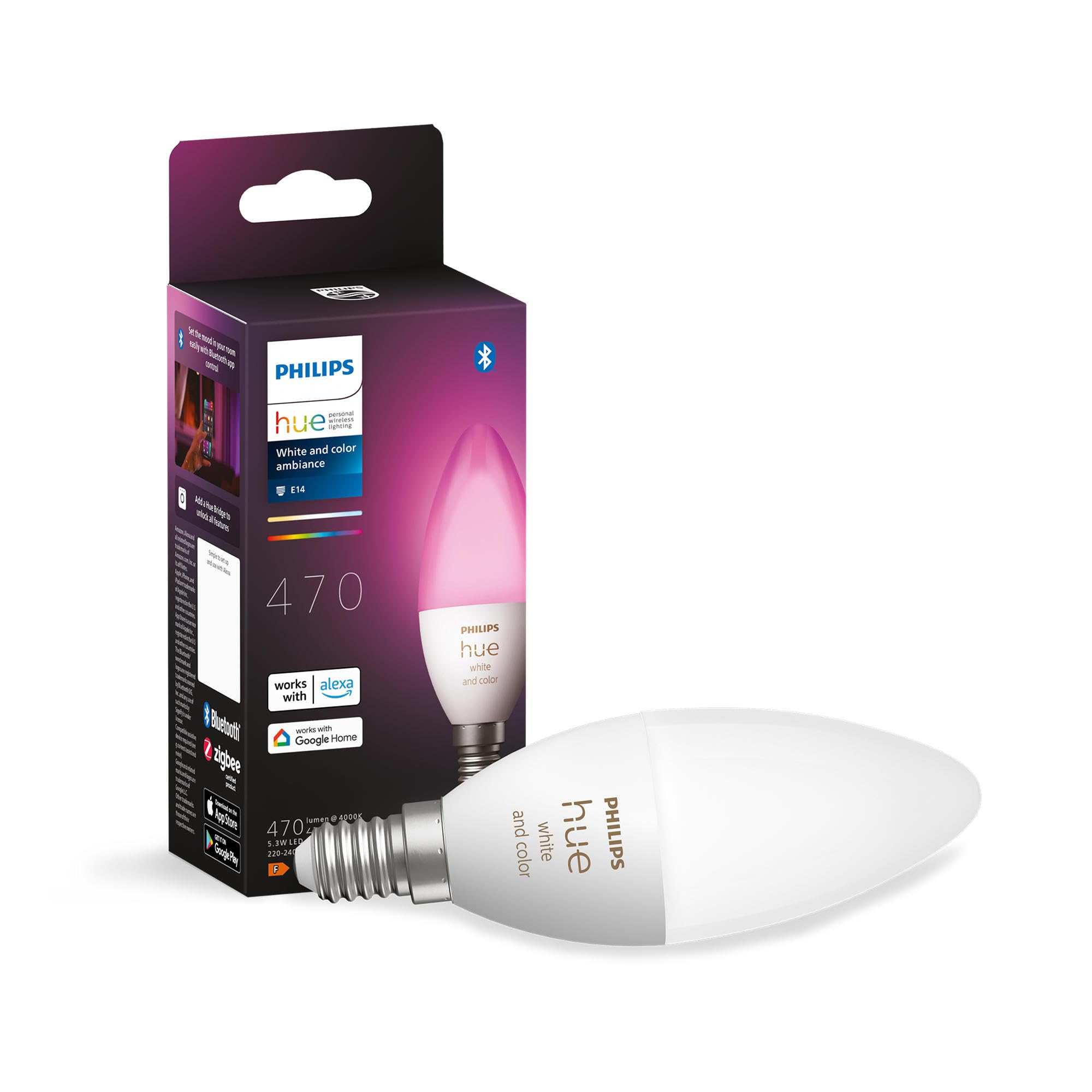 philips-hue-white-color-ambiance-e14-pack-de-2-ampoules-led-connect-es-16-millio image 7